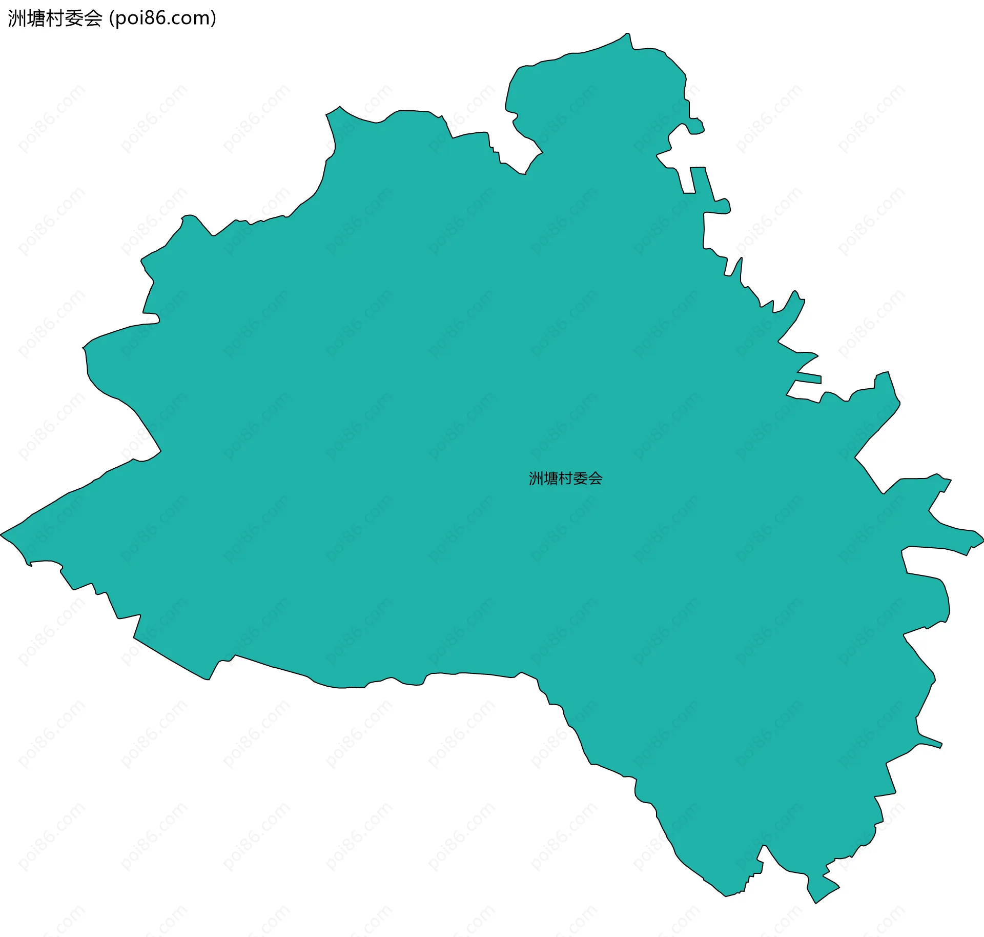 洲塘村委会边界地图