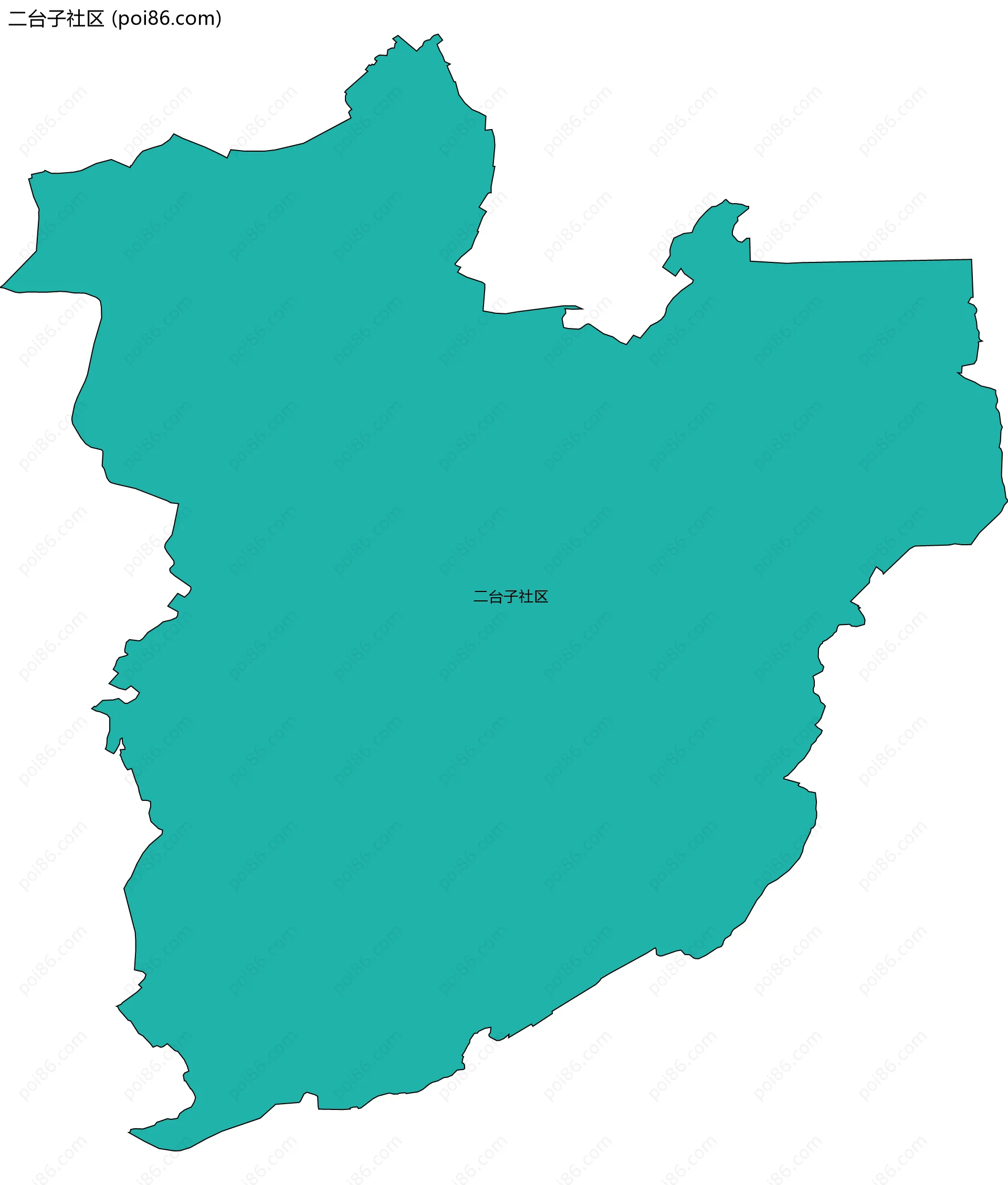 二台子社区边界地图