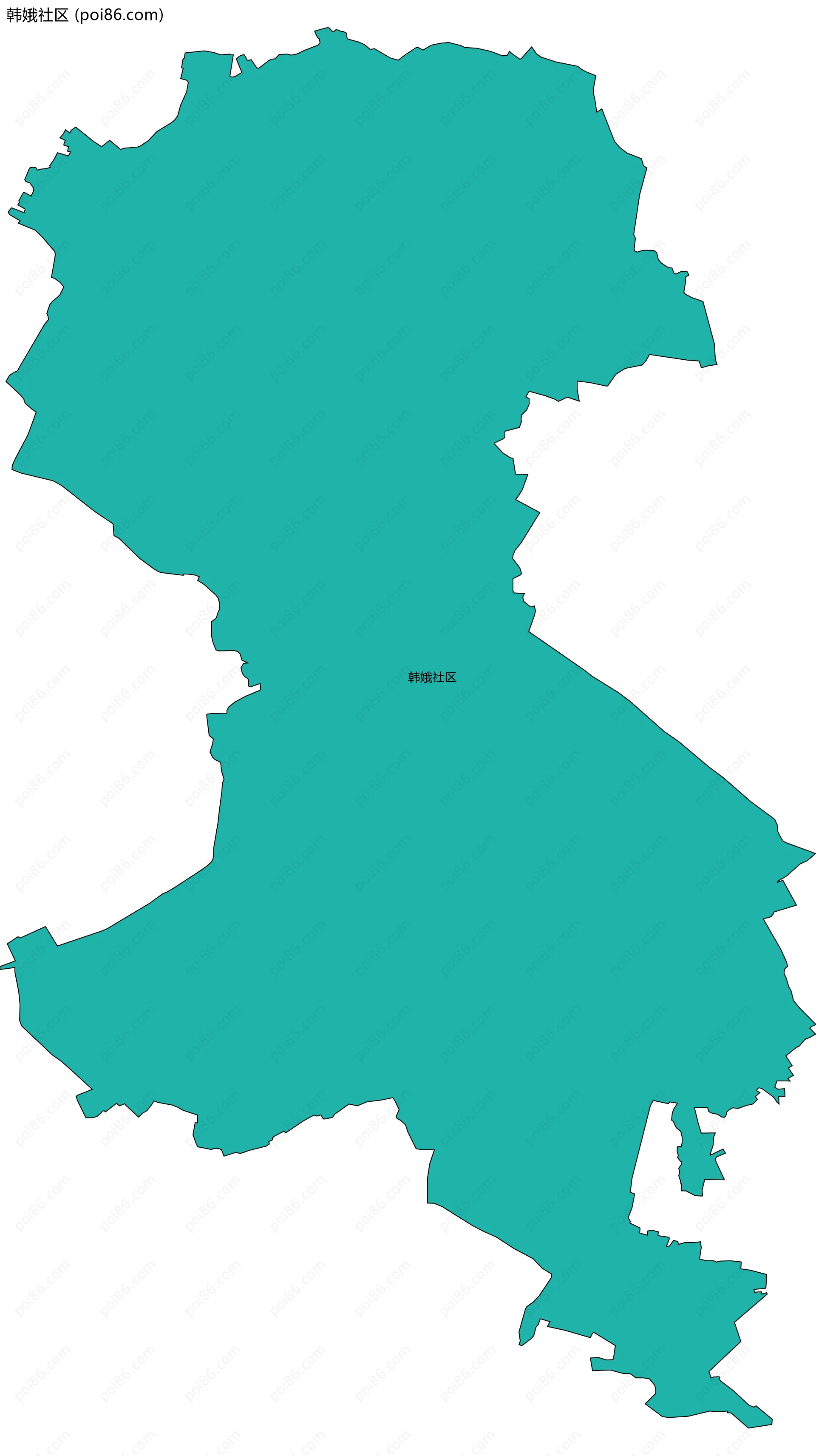 韩娥社区边界地图