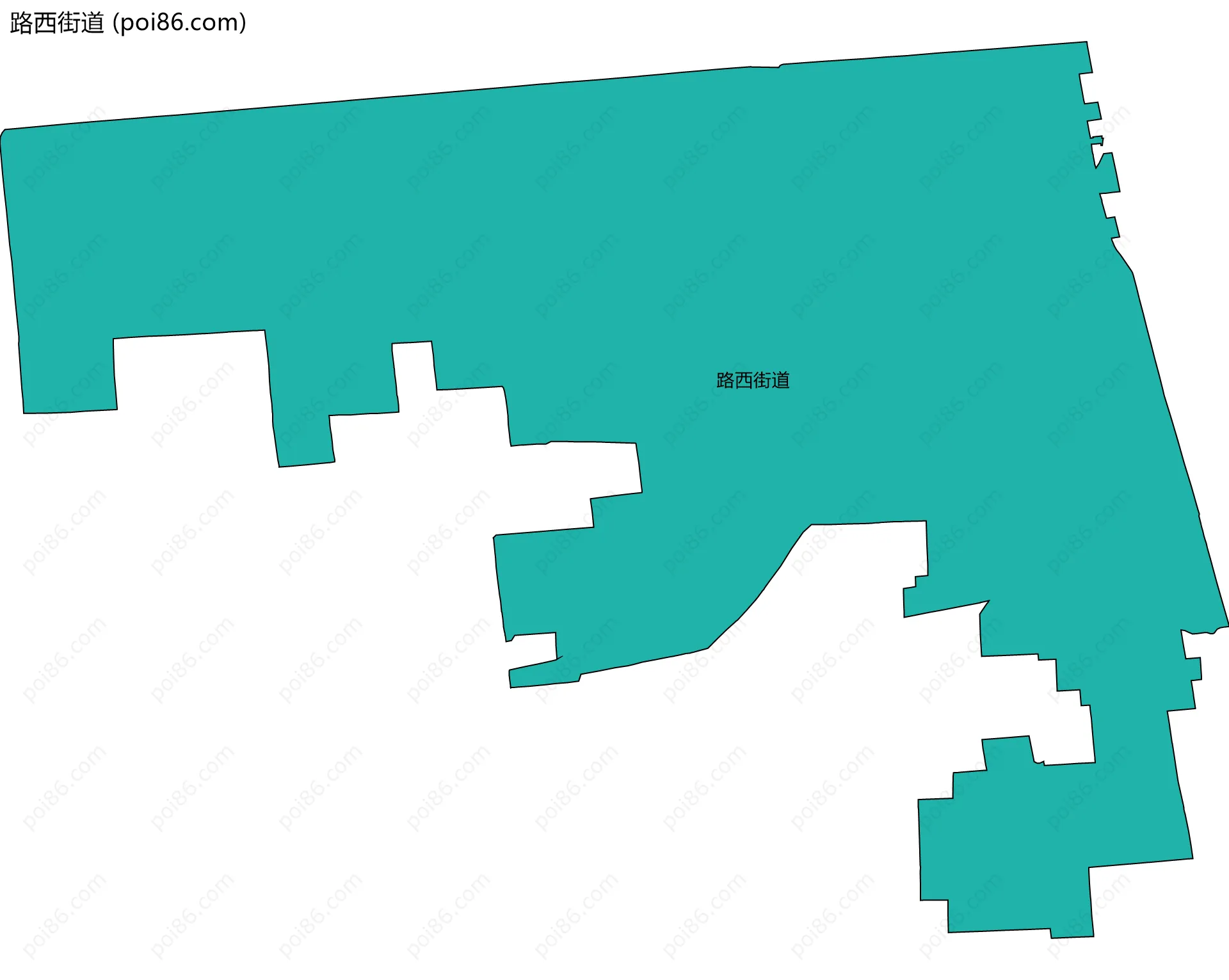 路西街道边界地图(五级行政区划)
