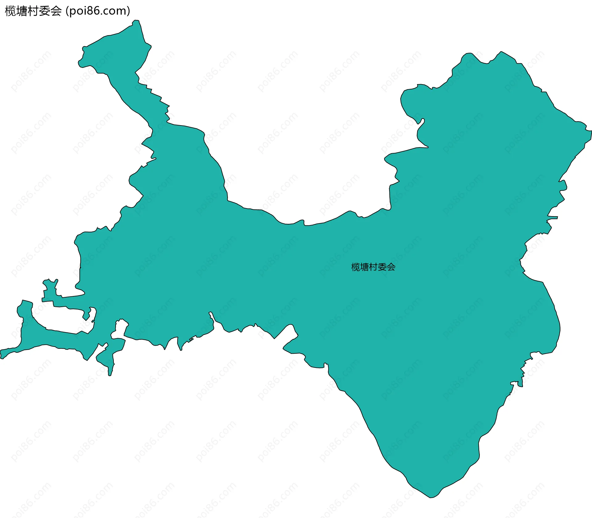 榄塘村委会边界地图