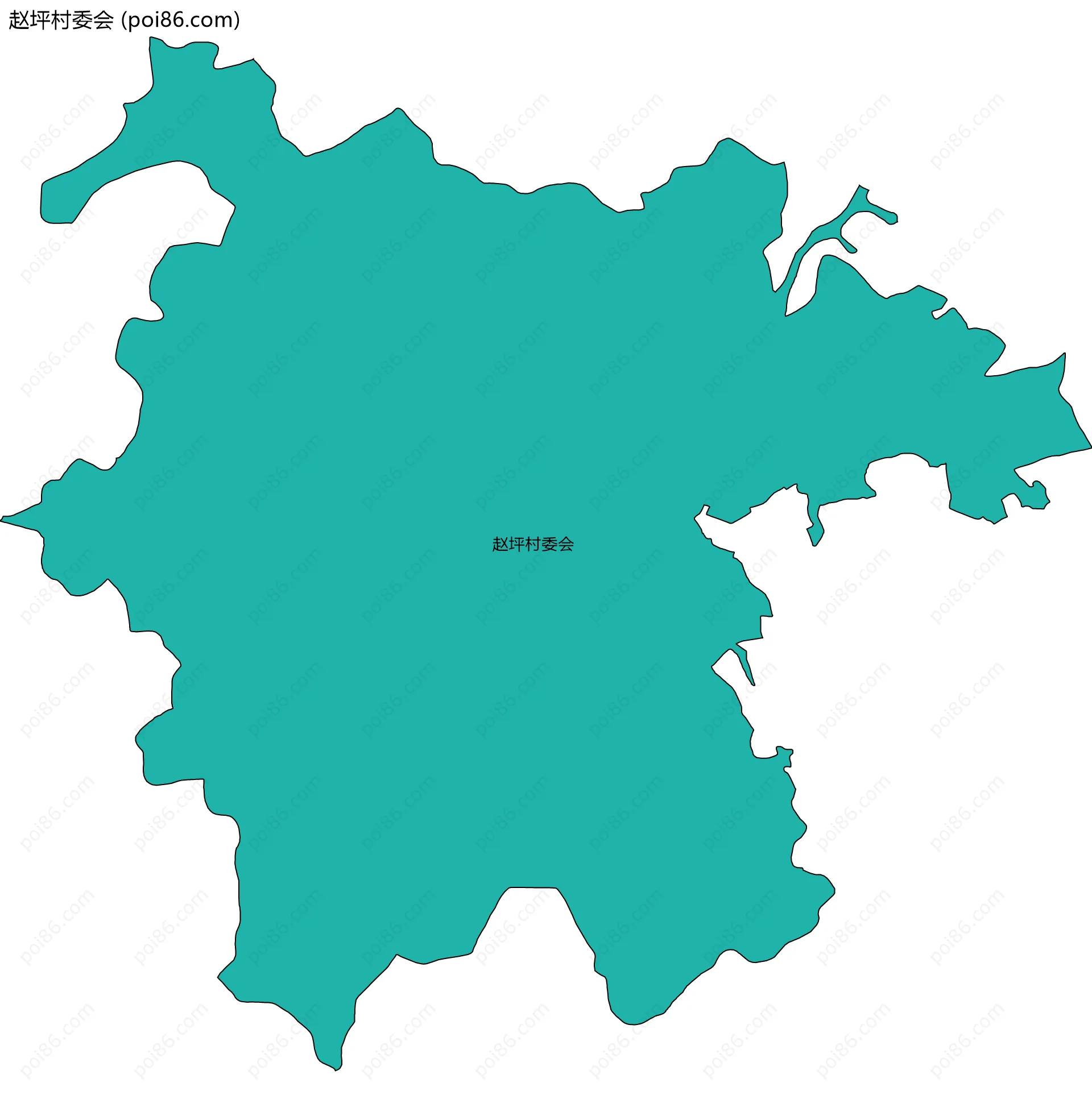 赵坪村委会边界地图