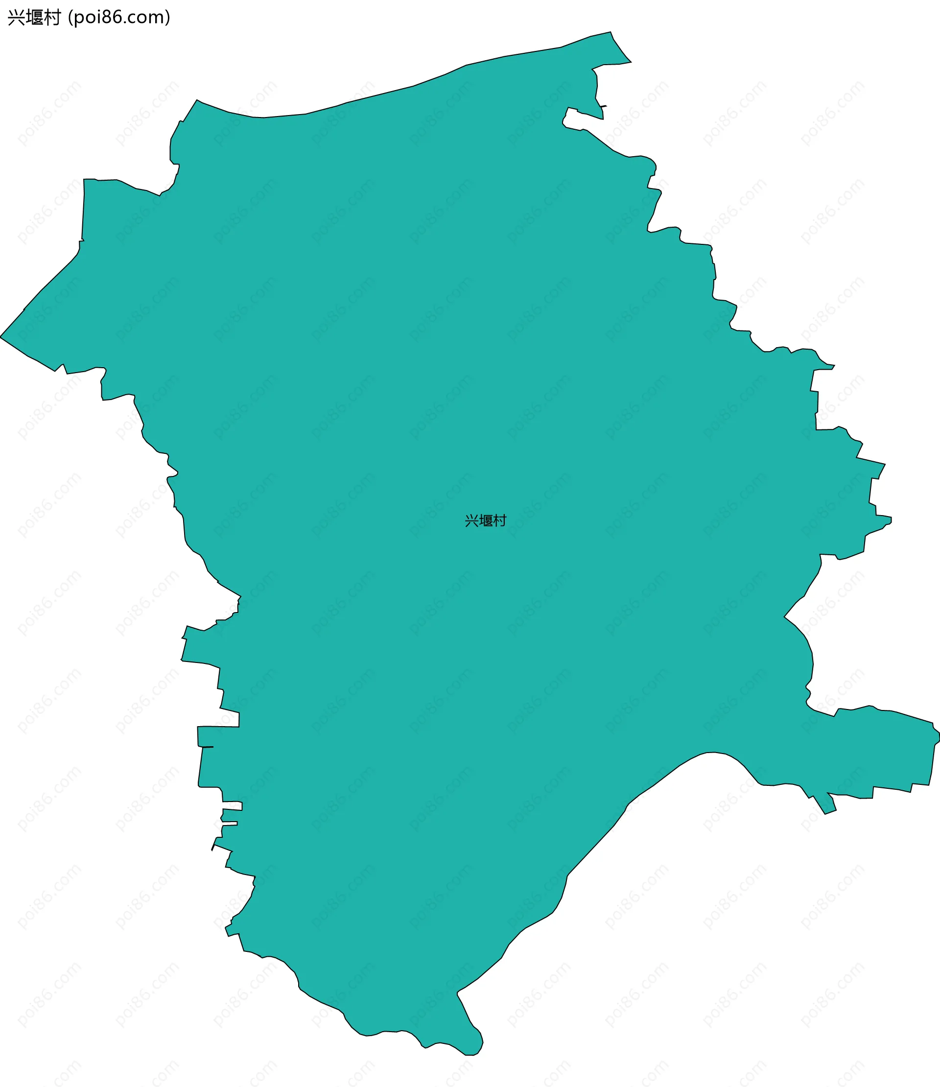 兴堰村边界地图