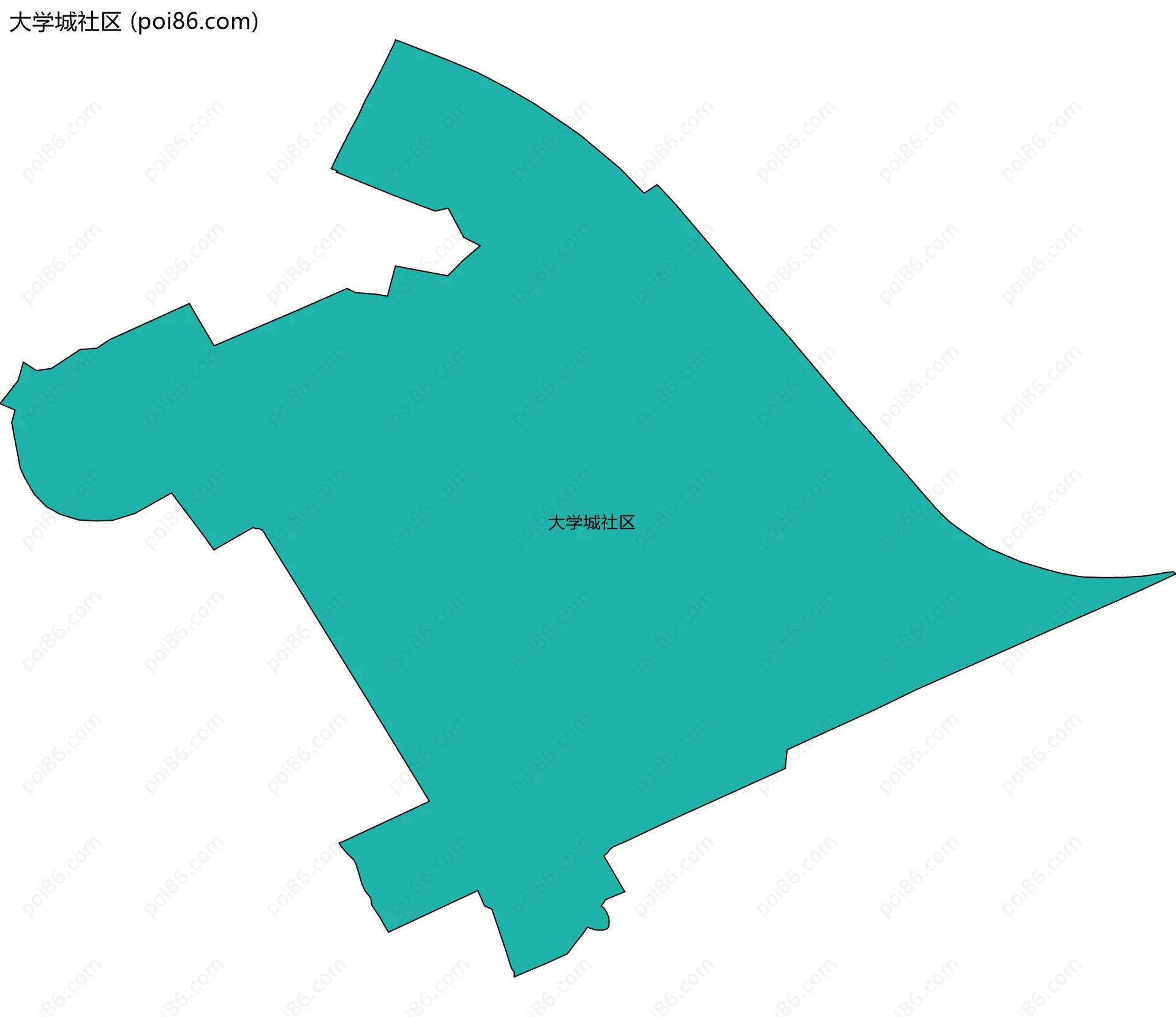 大学城社区边界地图