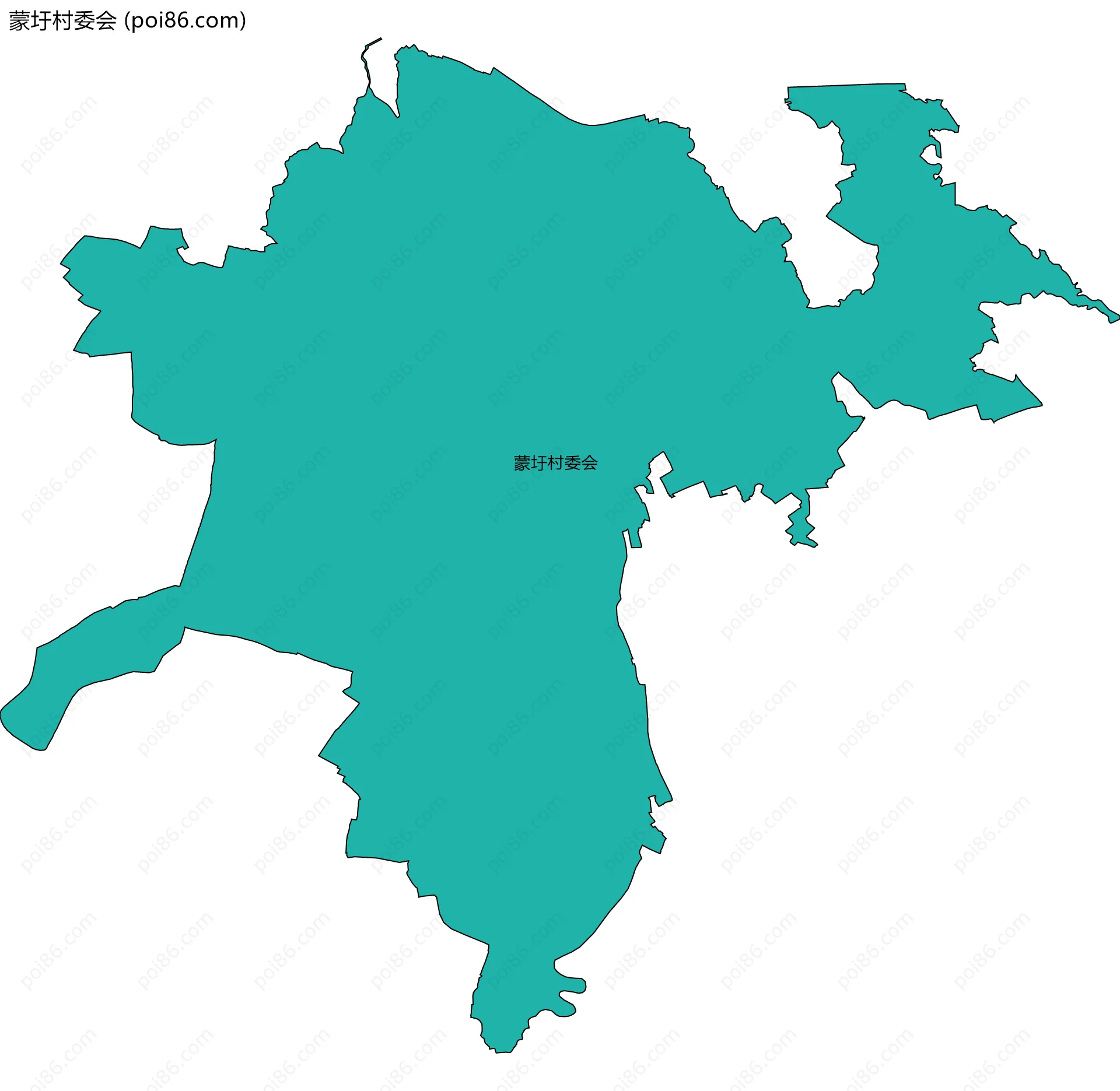 蒙圩村委会边界地图