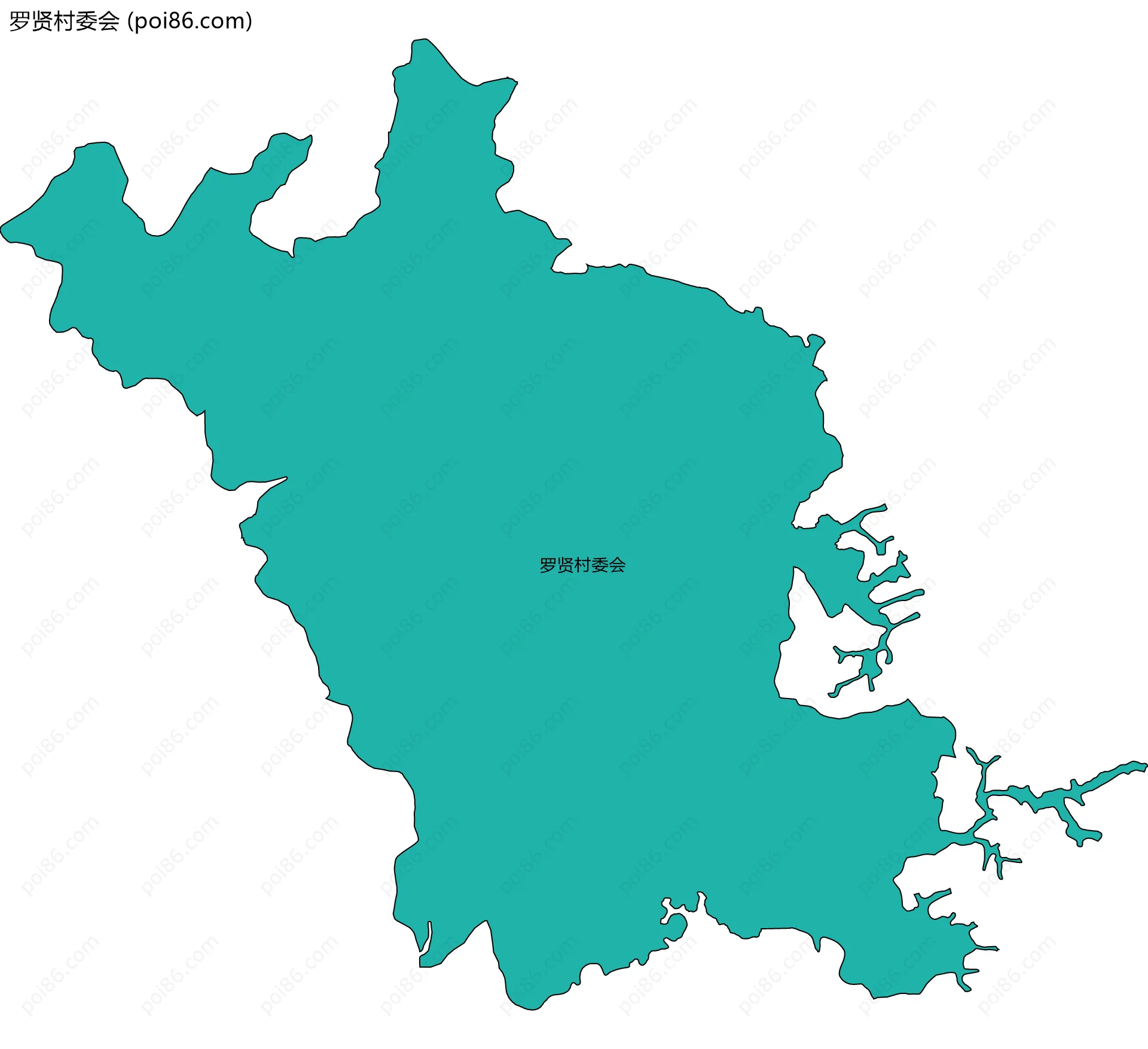 罗贤村委会边界地图