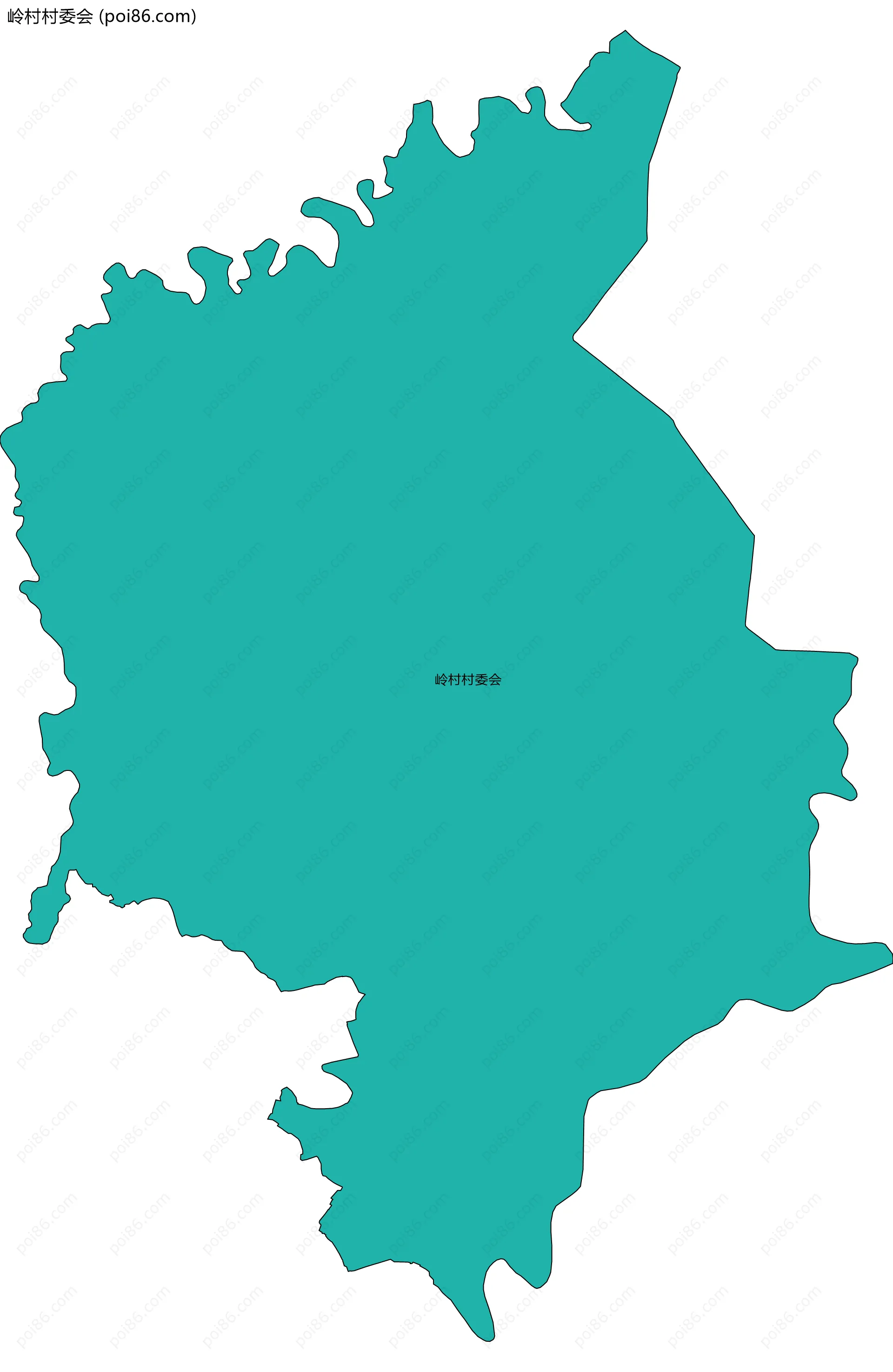 岭村村委会边界地图