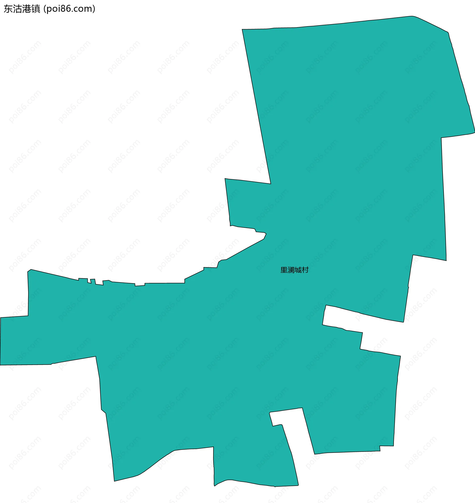 东沽港镇边界地图(五级行政区划)