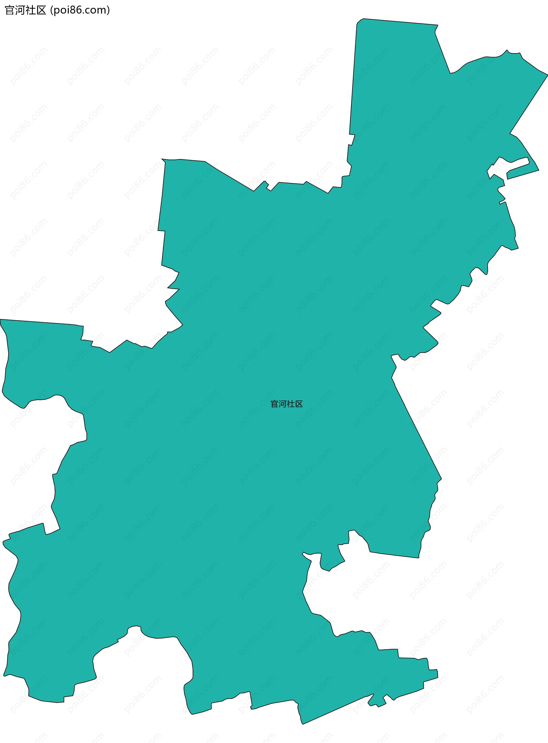 官河社区边界地图