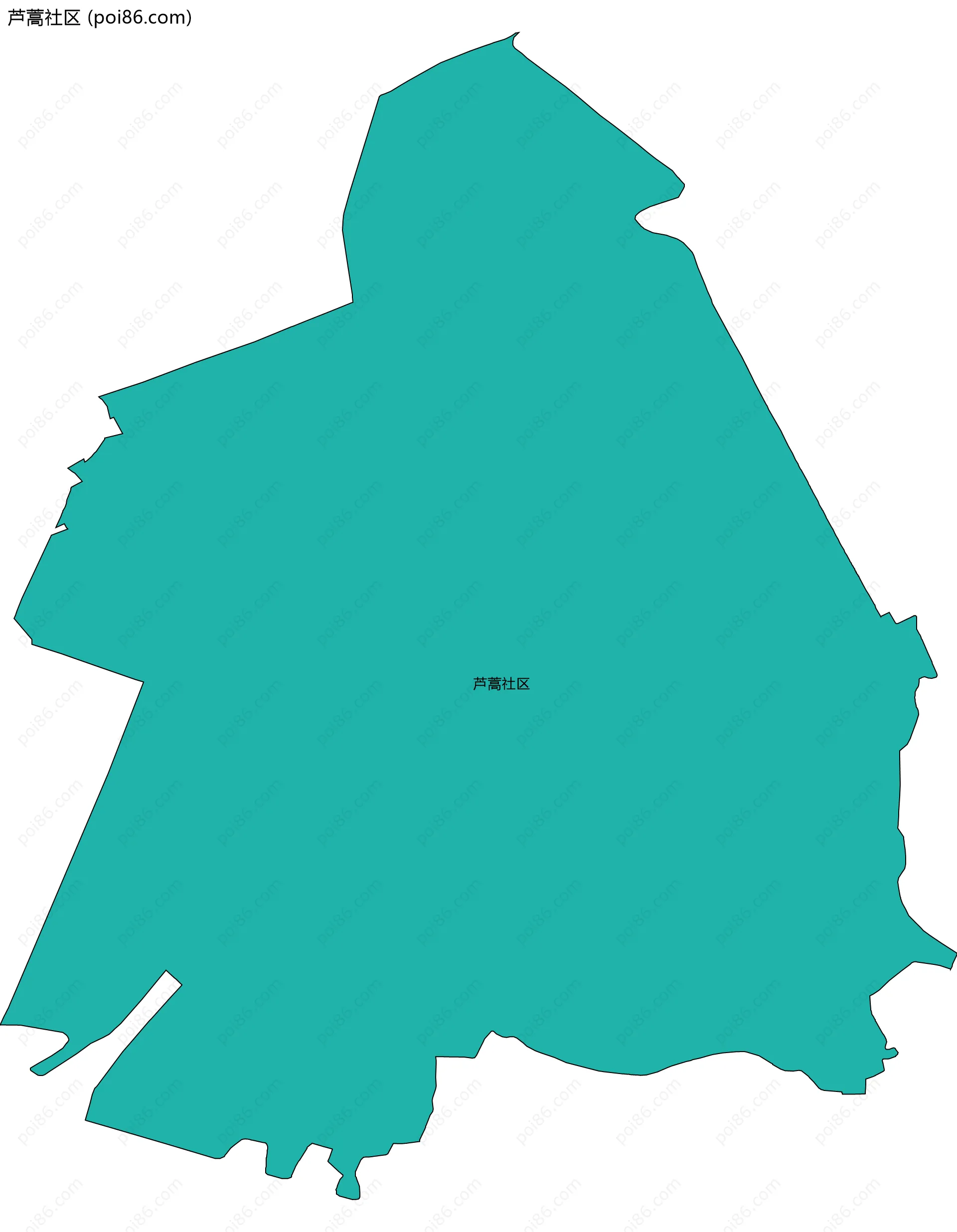 芦蒿社区边界地图