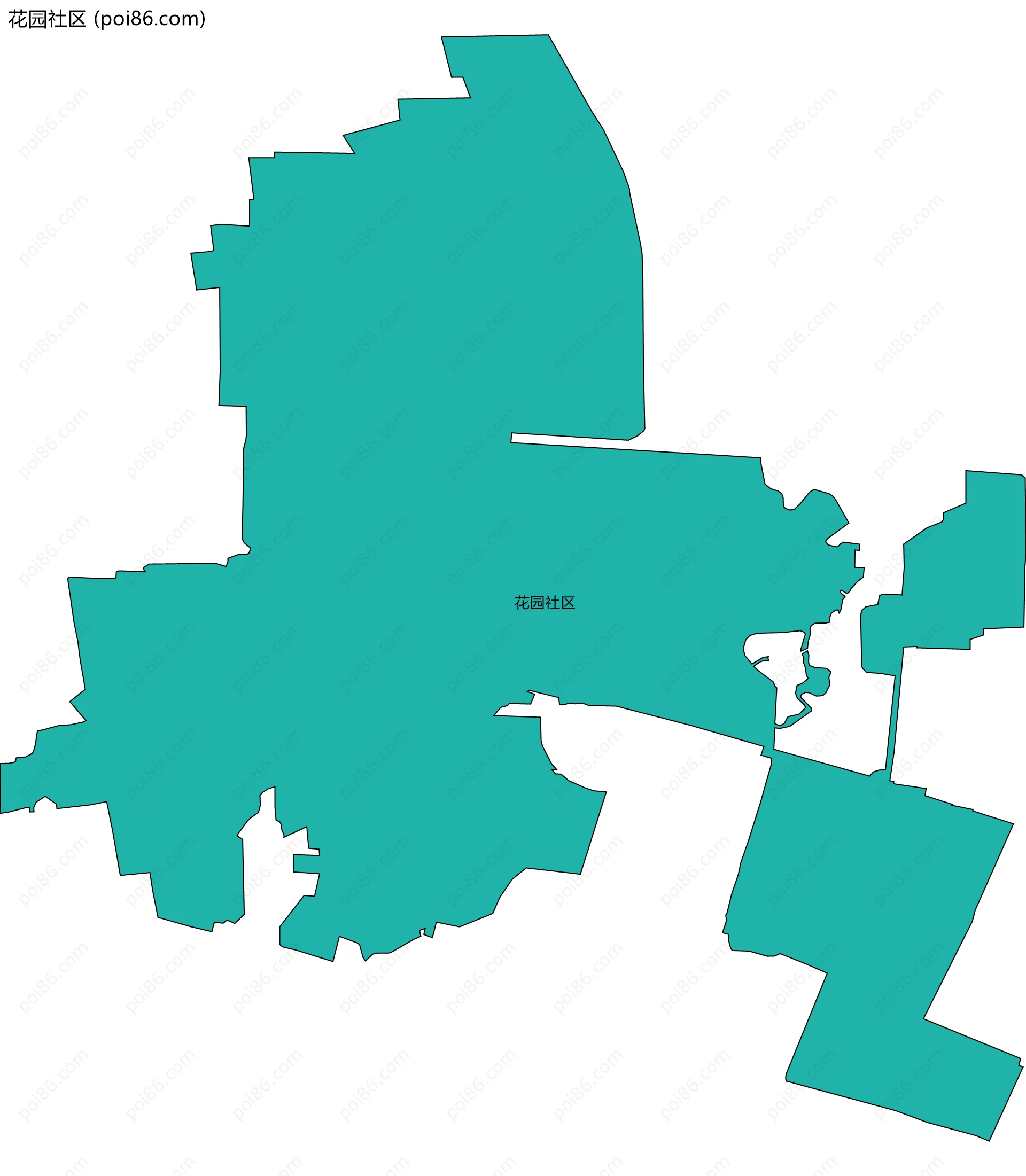花园社区边界地图