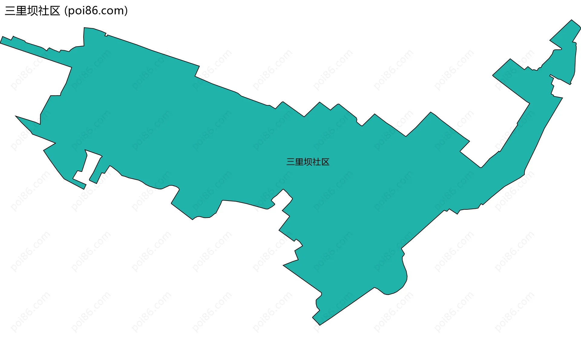 三里坝社区边界地图