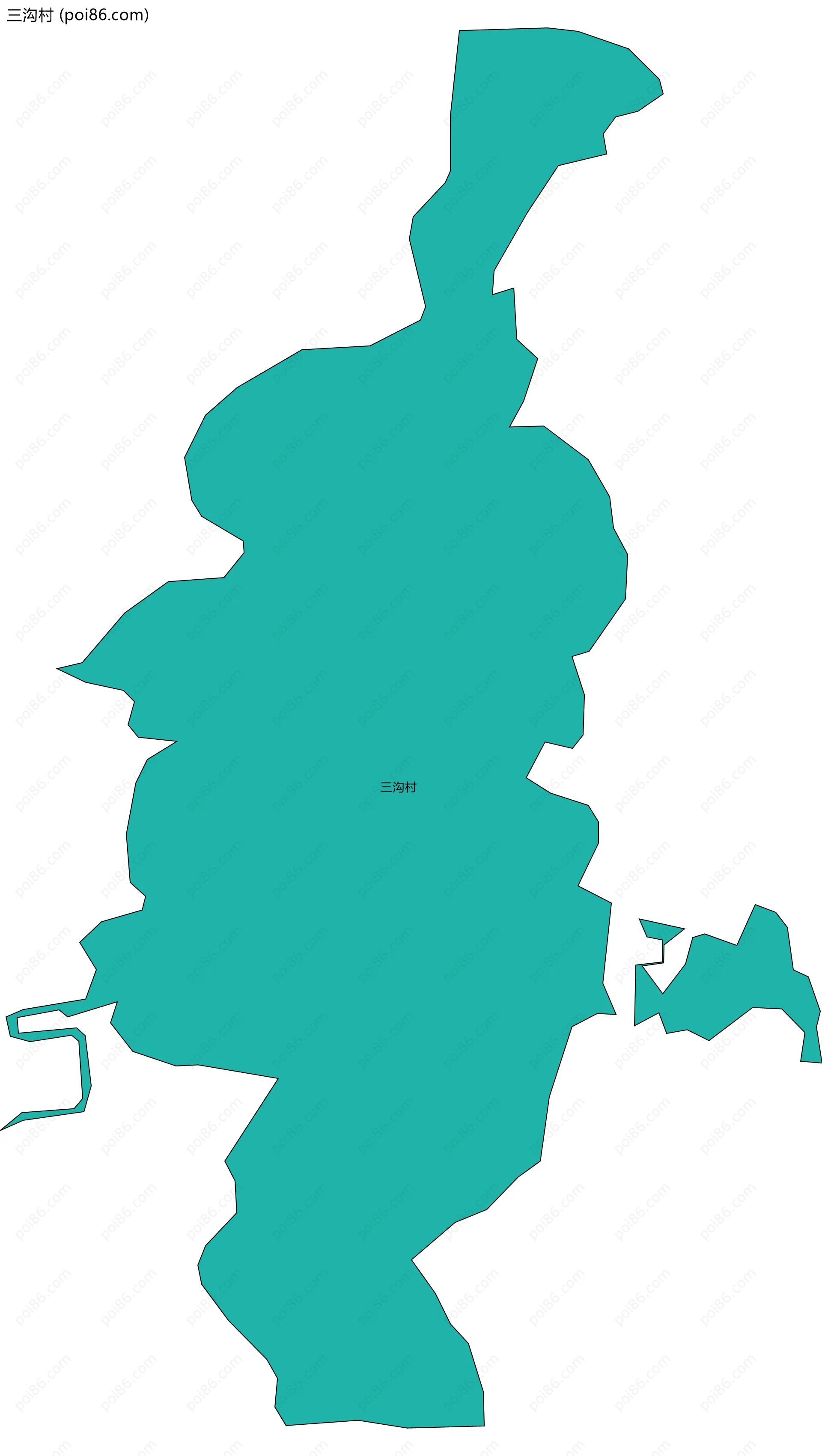 三沟村边界地图