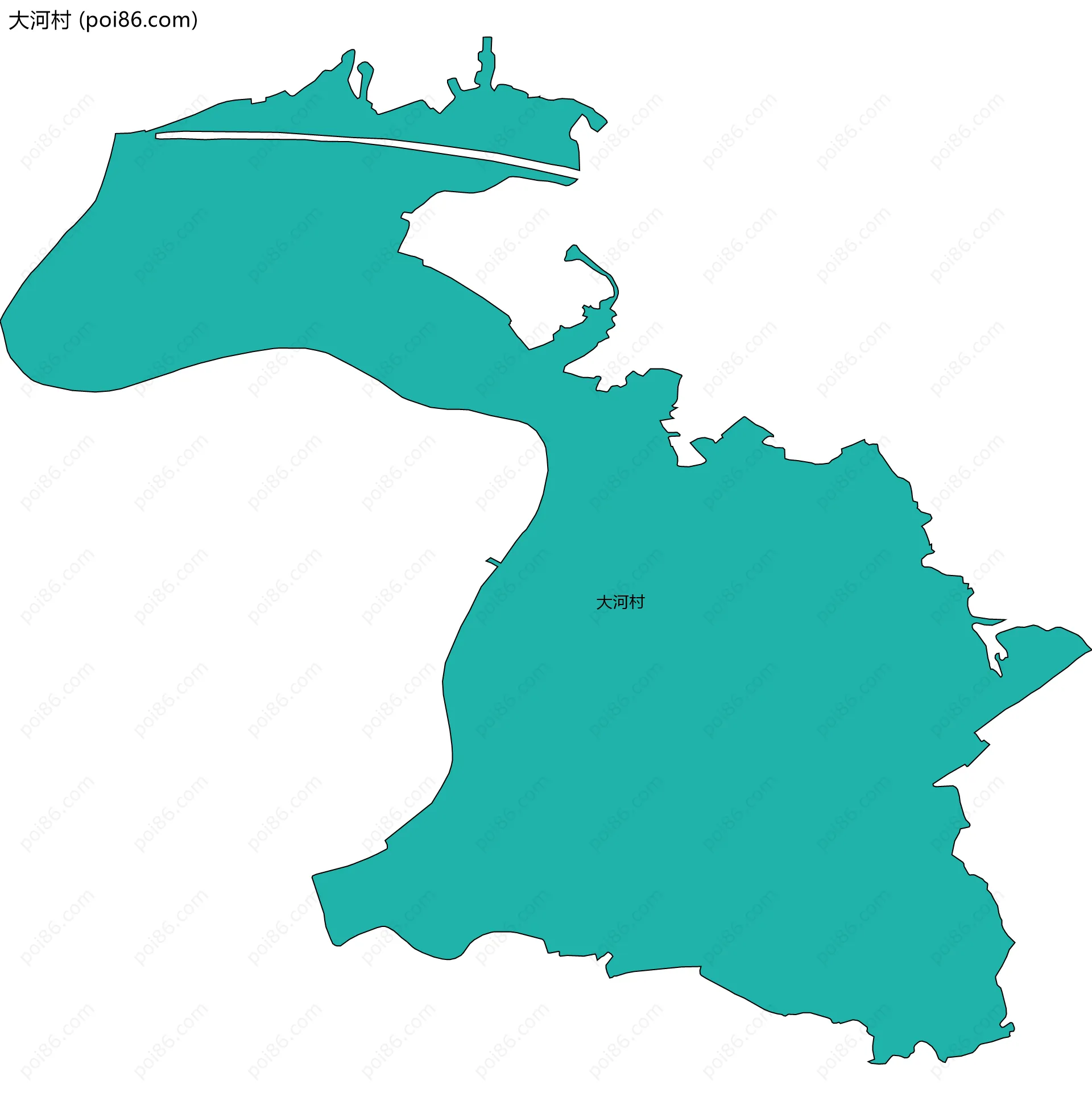 大河村边界地图
