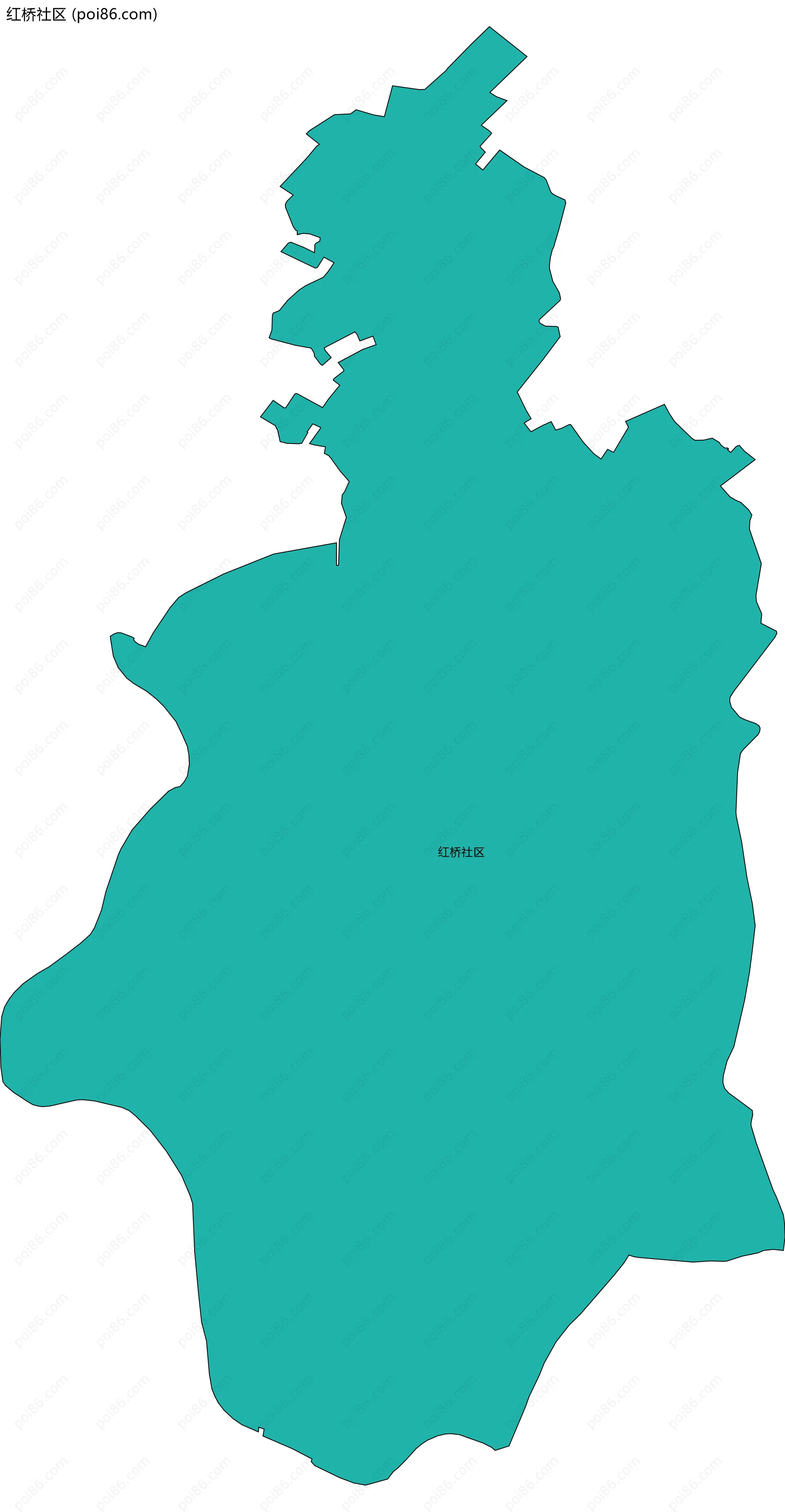 红桥社区边界地图