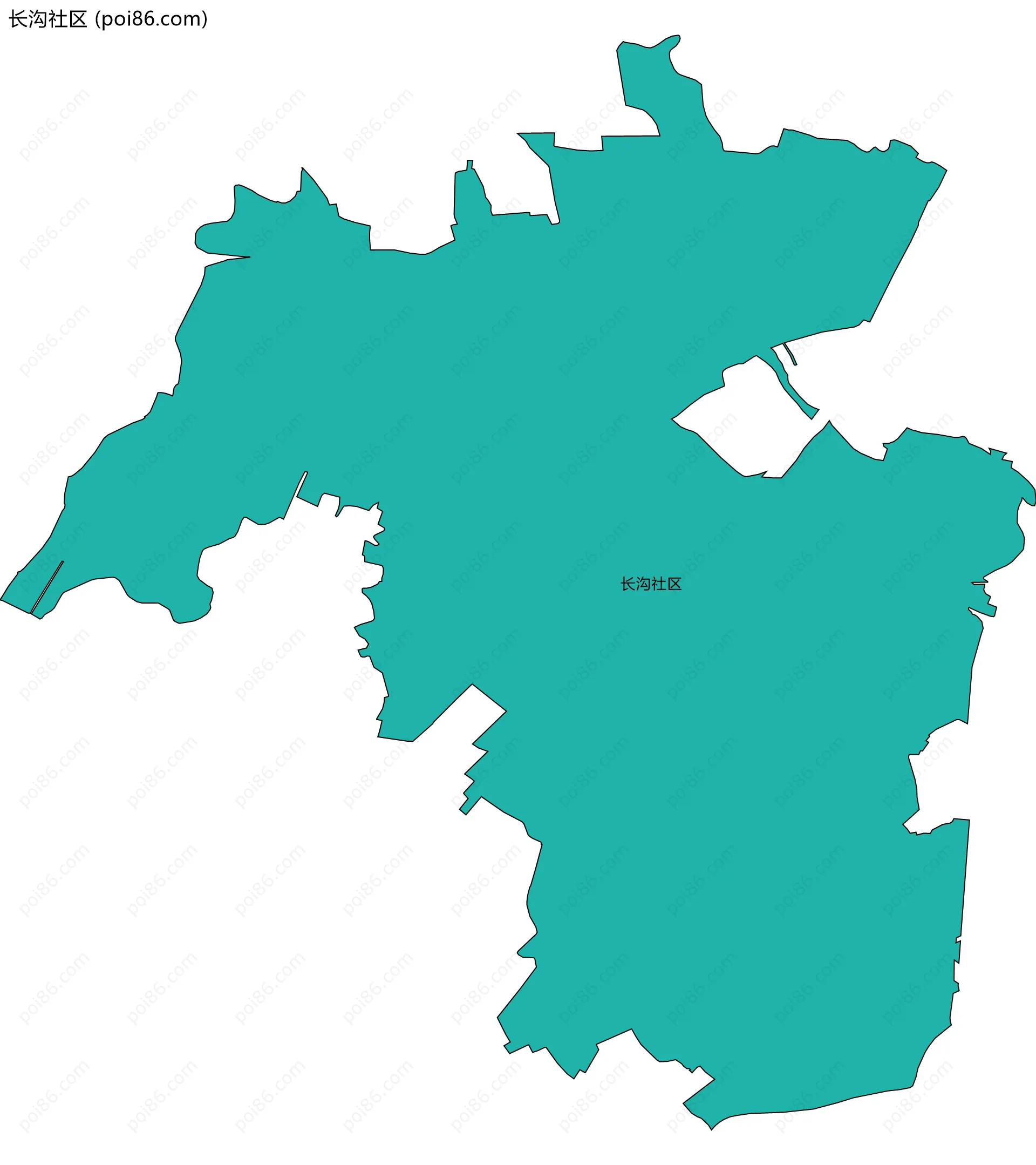 长沟社区边界地图