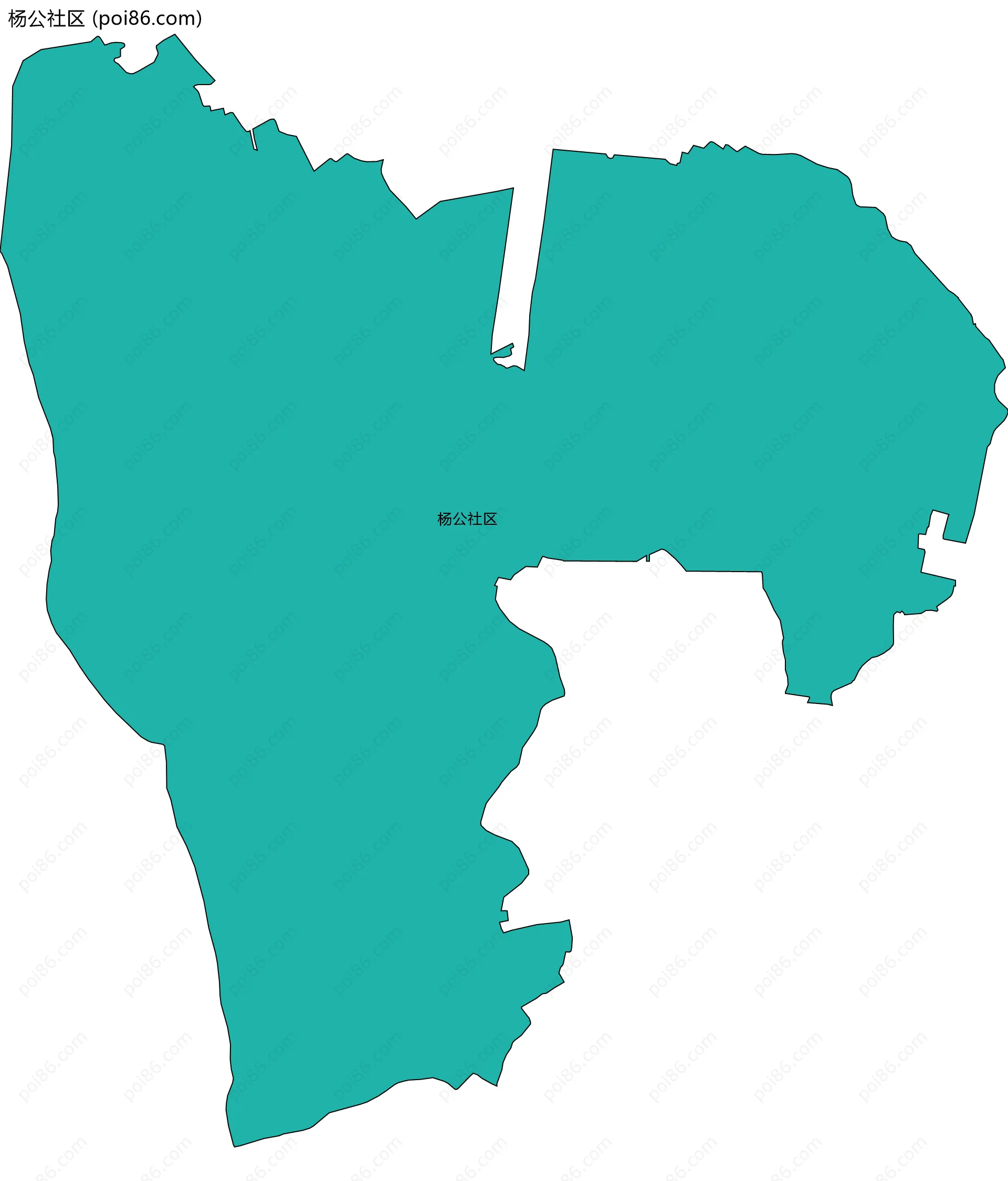 杨公社区边界地图