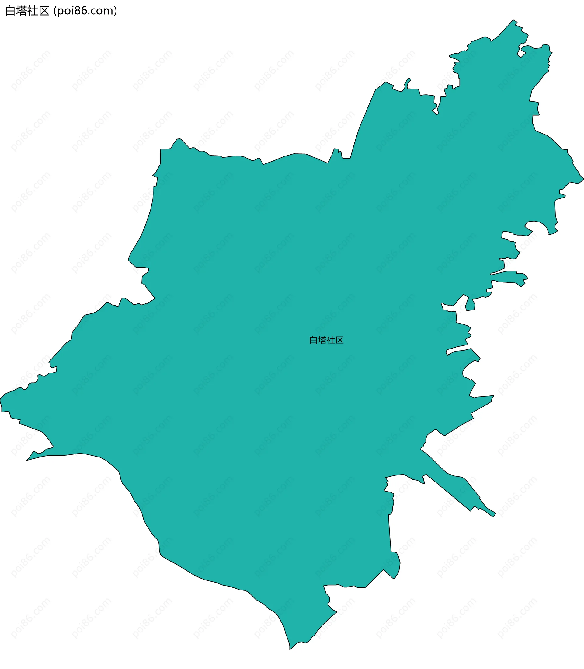 白塔社区边界地图