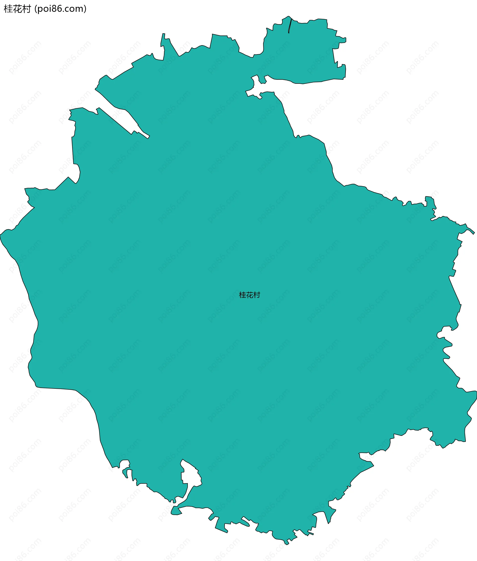 桂花村边界地图