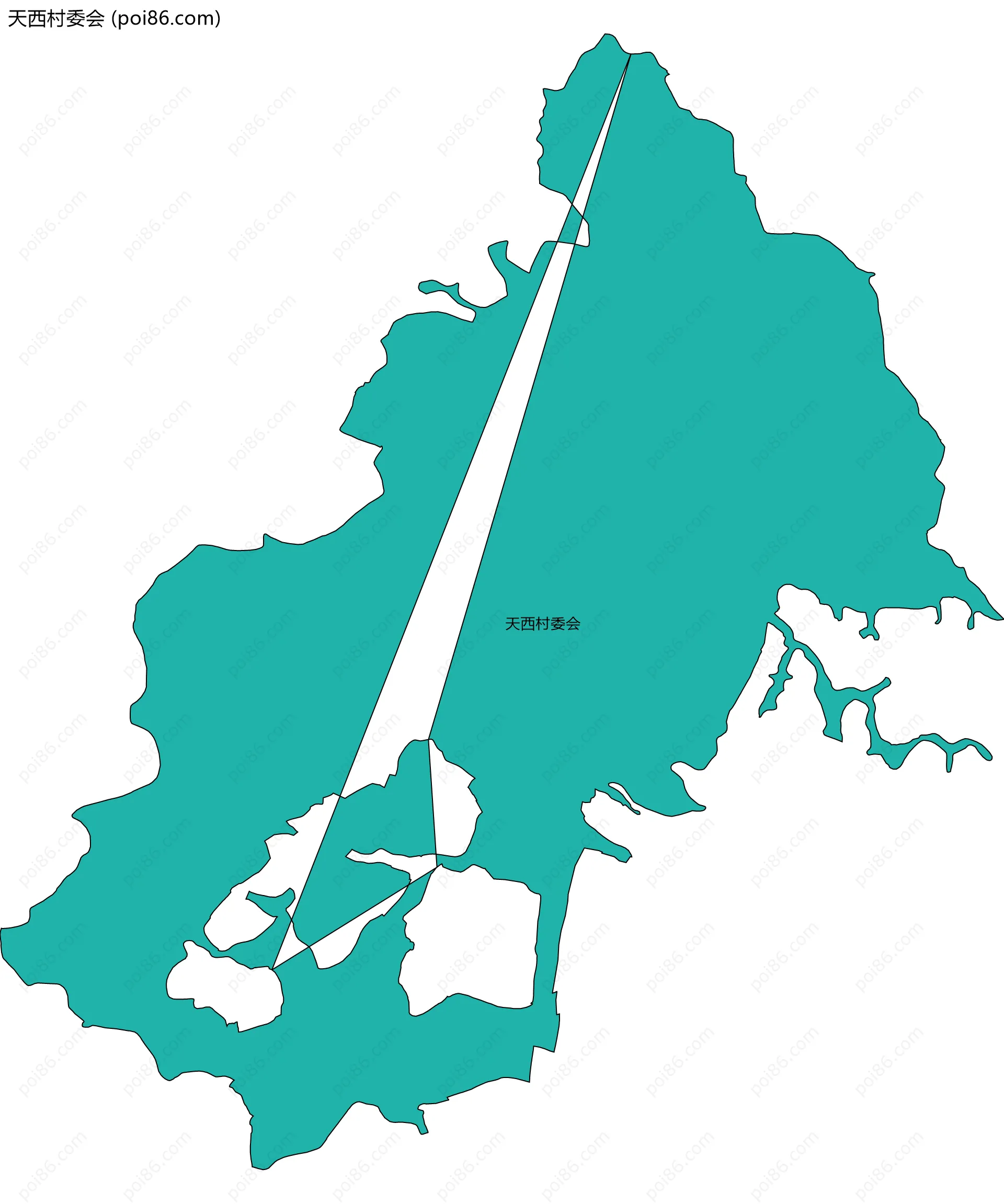 天西村委会边界地图