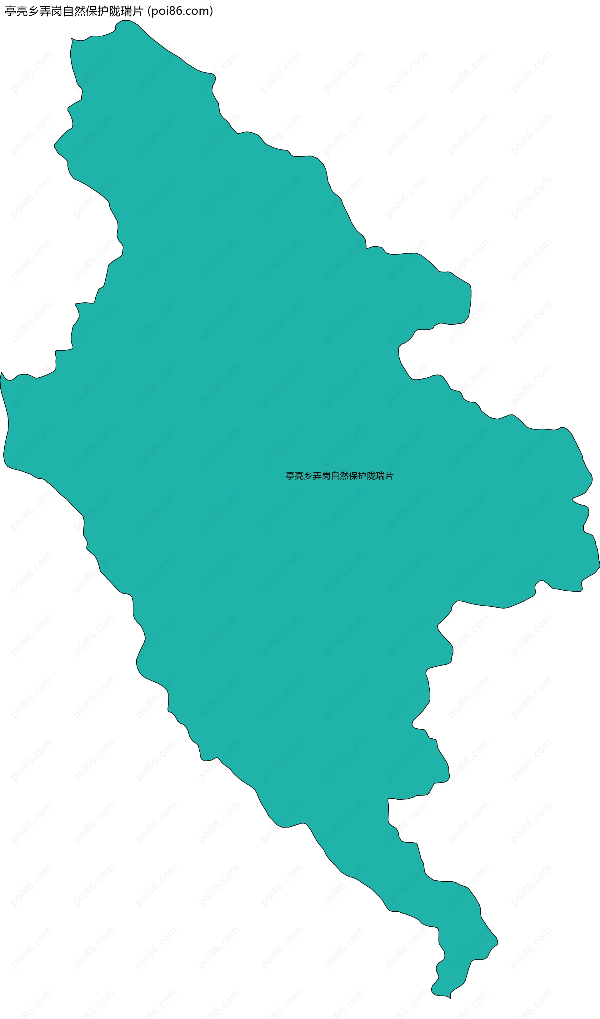 亭亮乡弄岗自然保护陇瑞片边界地图