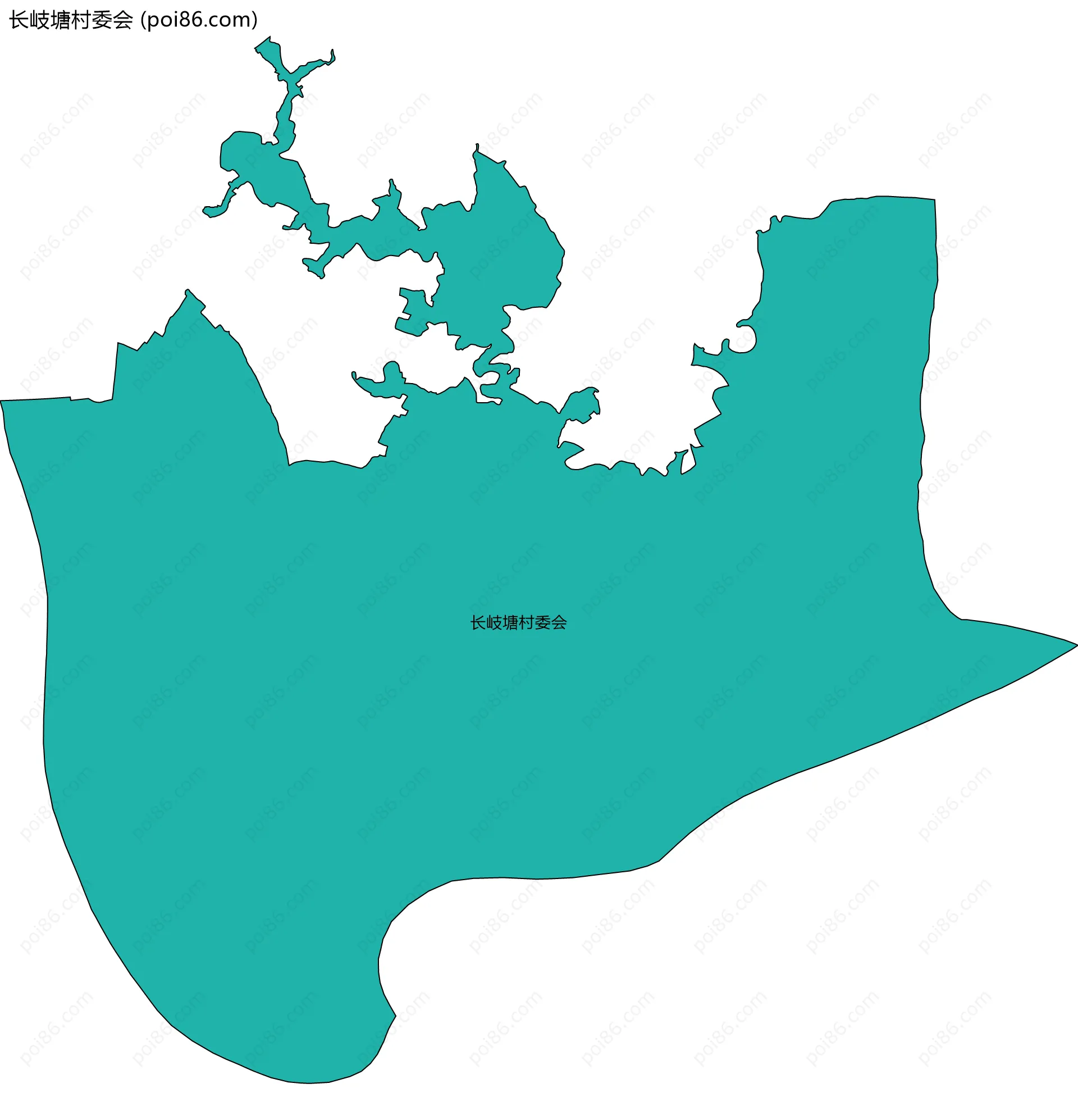 长岐塘村委会边界地图