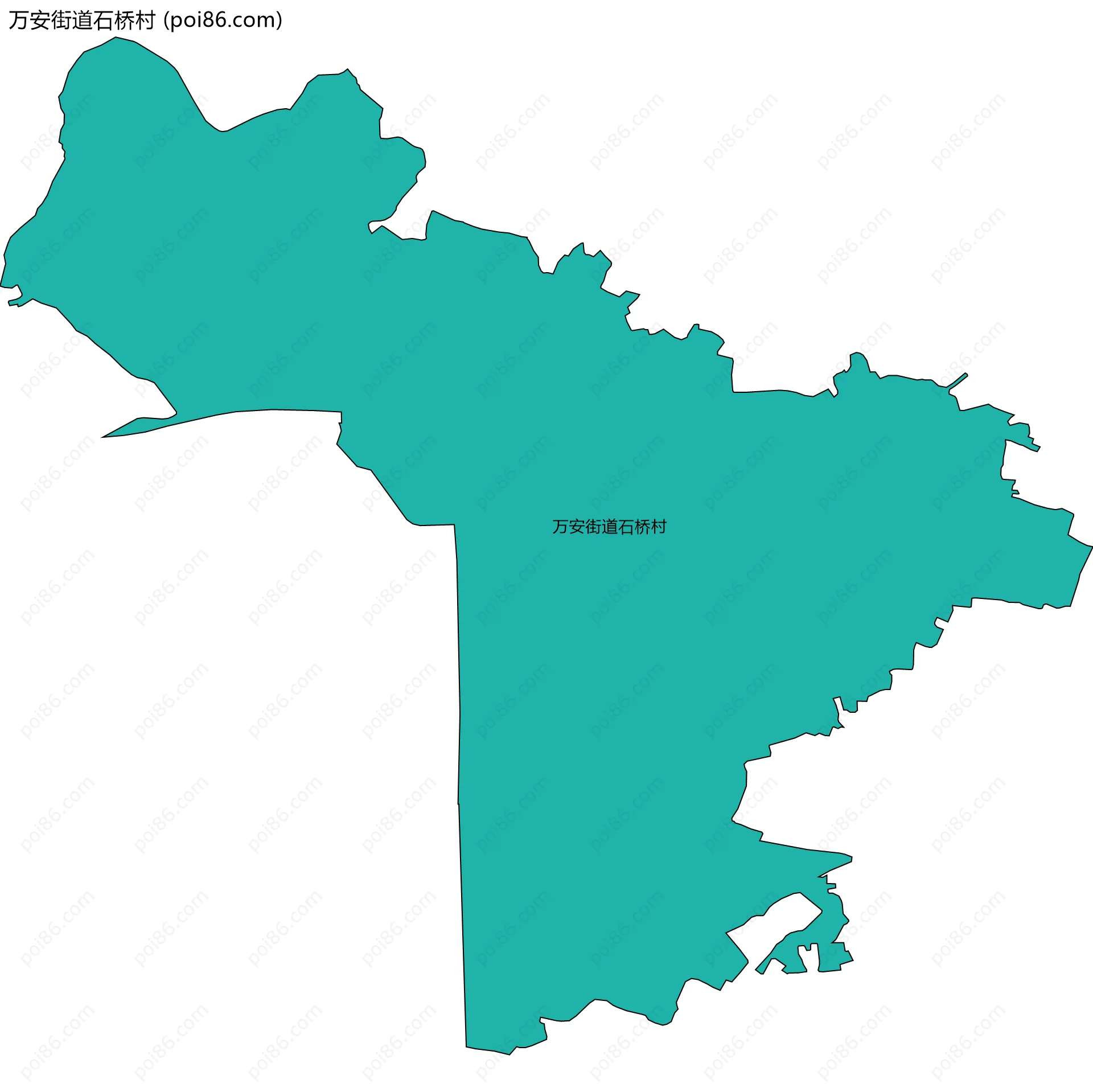 万安街道石桥村边界地图