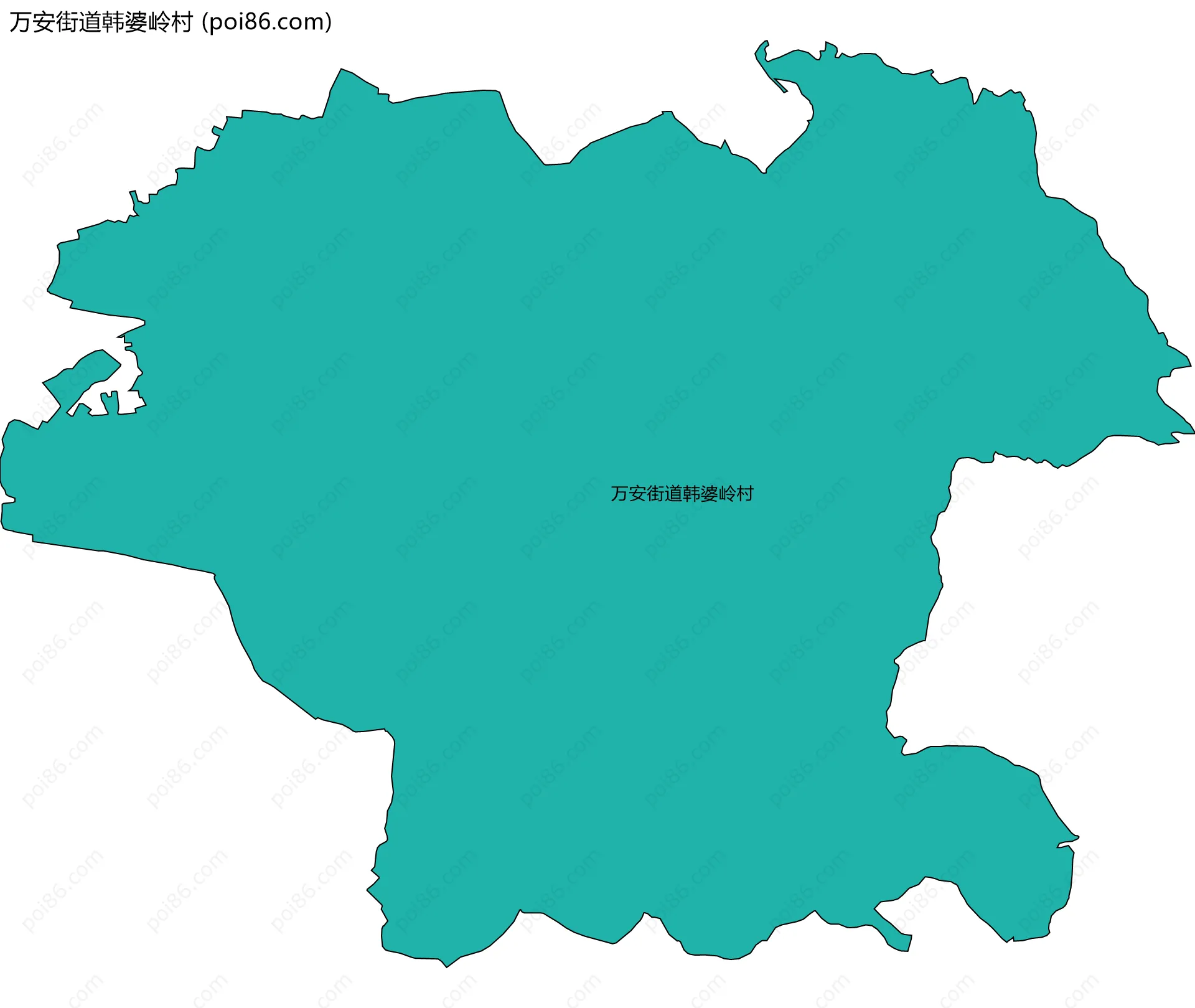 万安街道韩婆岭村边界地图
