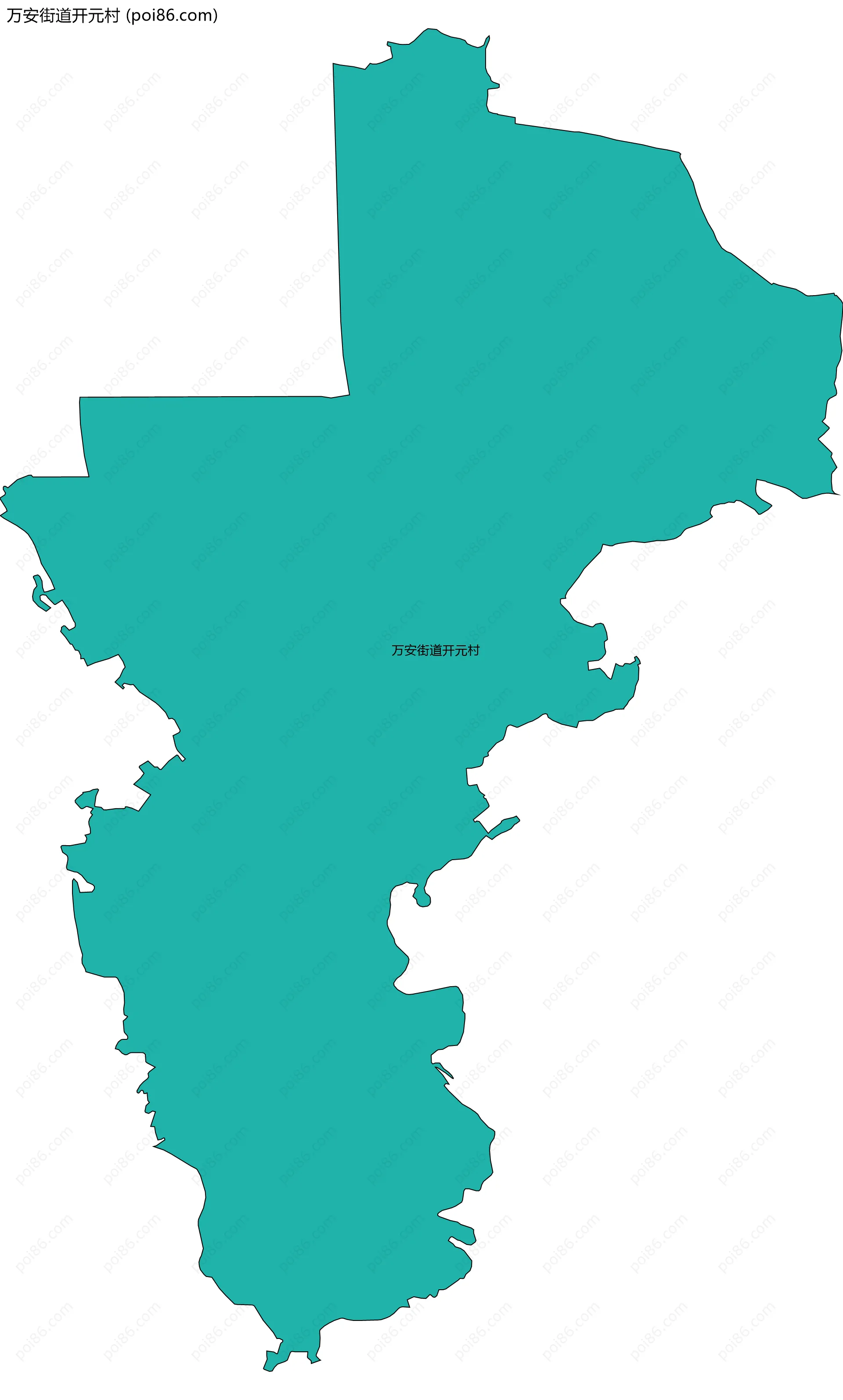 万安街道开元村边界地图