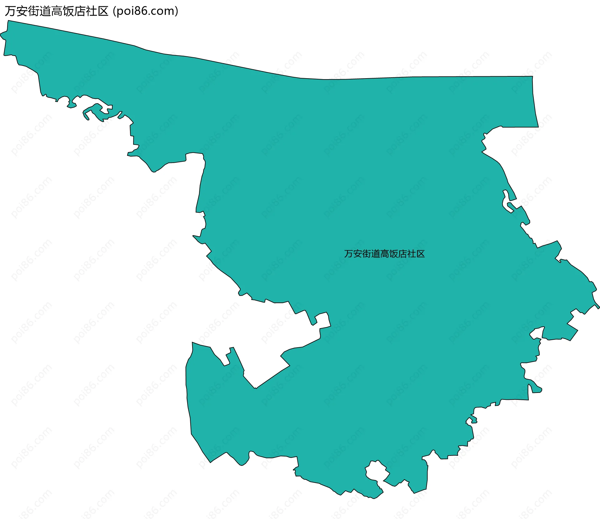 万安街道高饭店社区边界地图