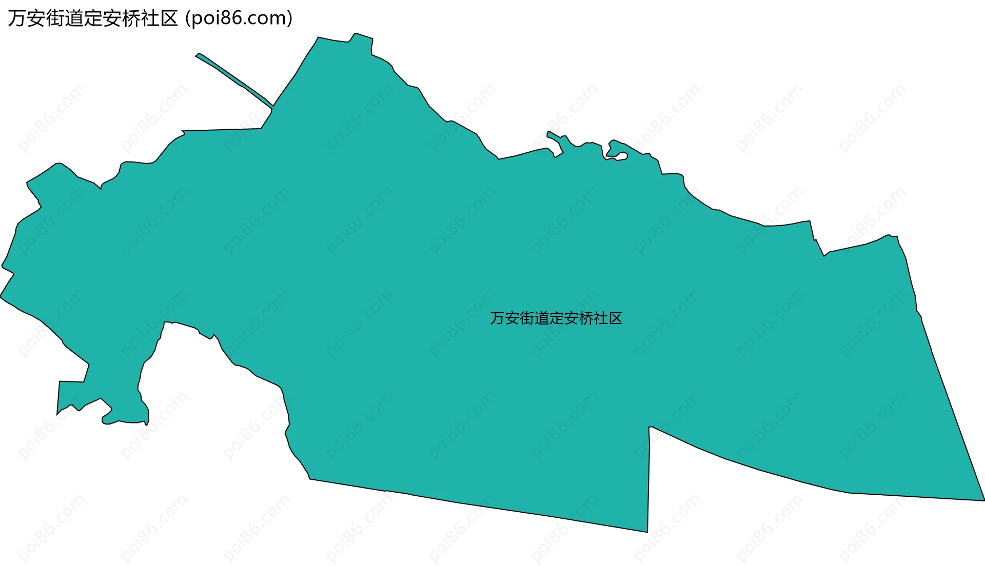 万安街道定安桥社区边界地图