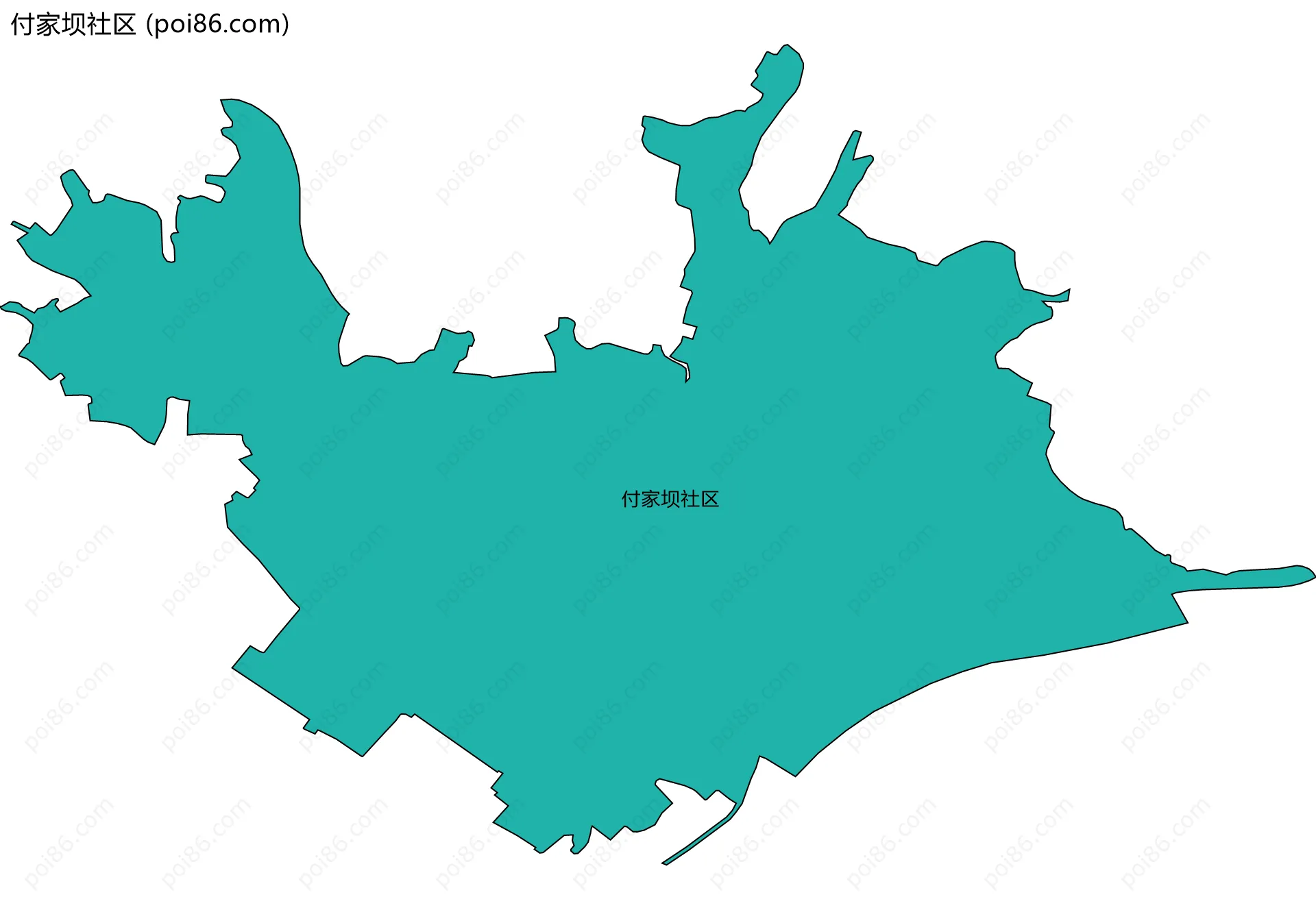 付家坝社区边界地图