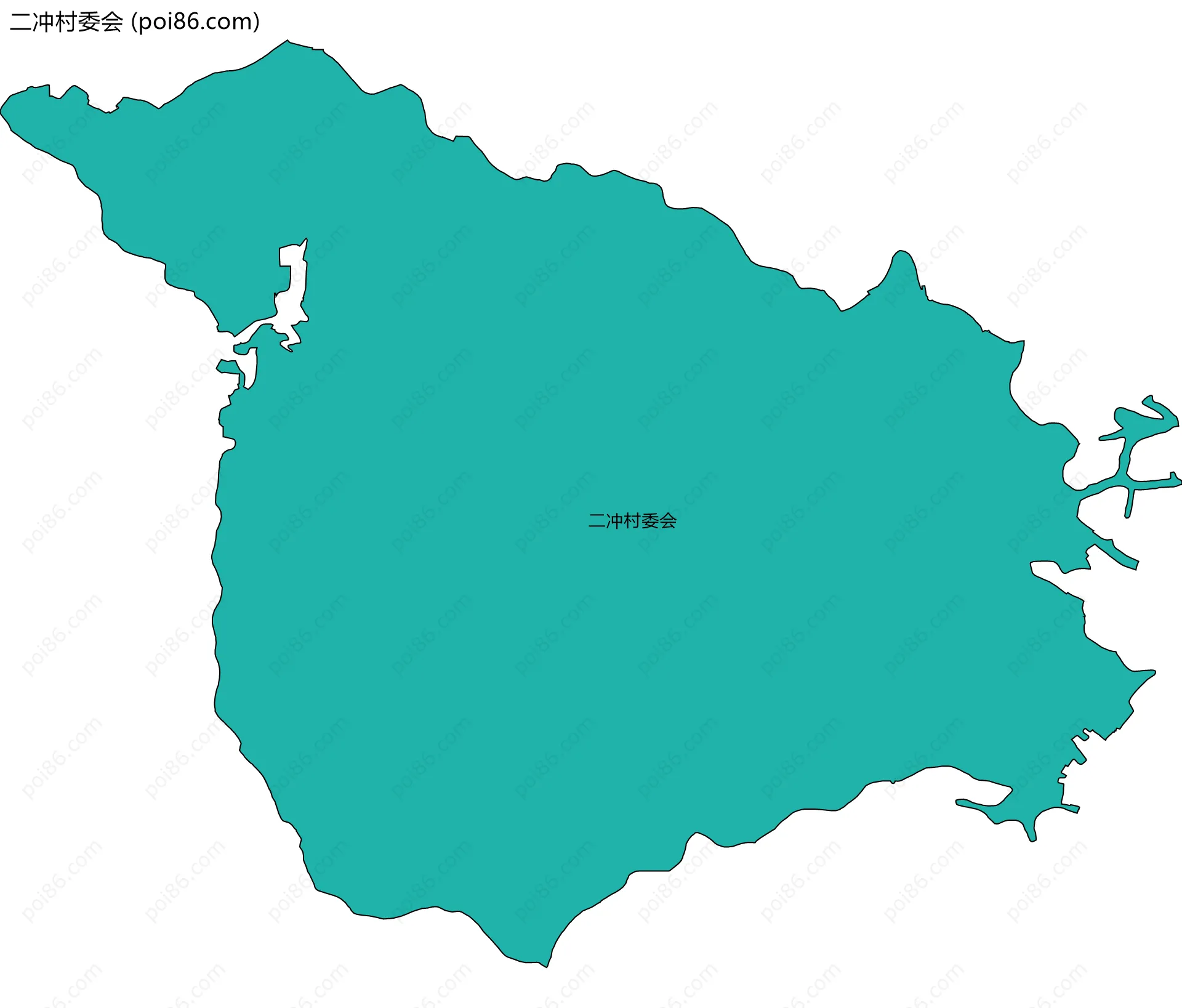 二冲村委会边界地图