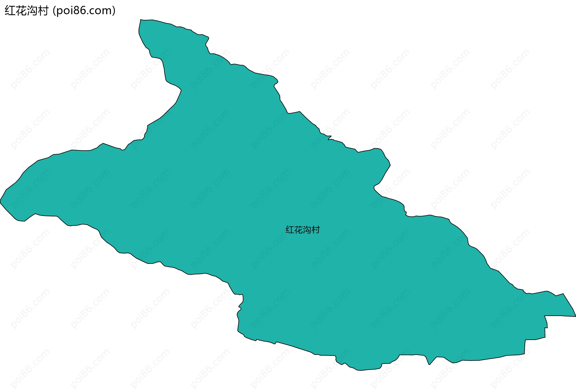 红花沟村边界地图