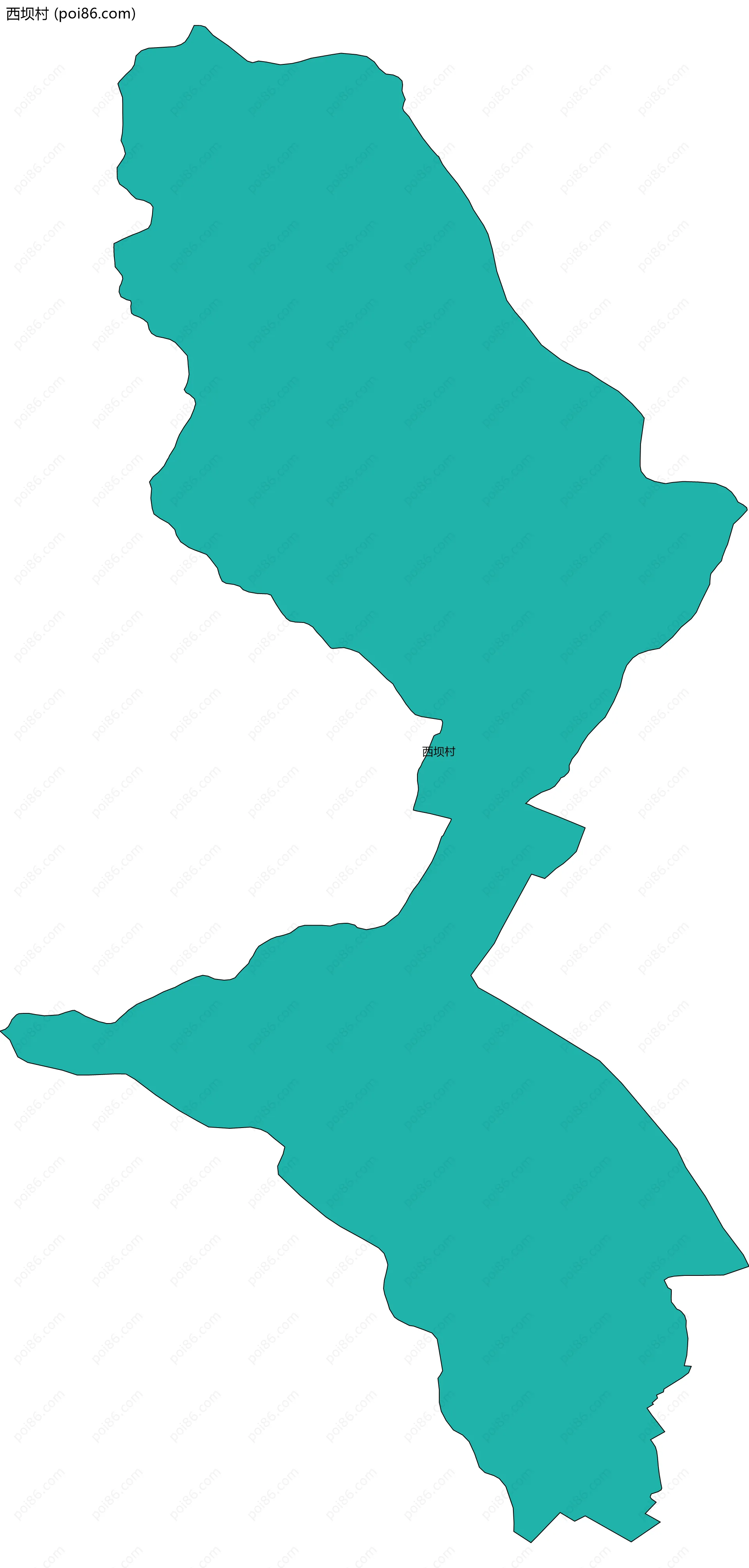 西坝村边界地图