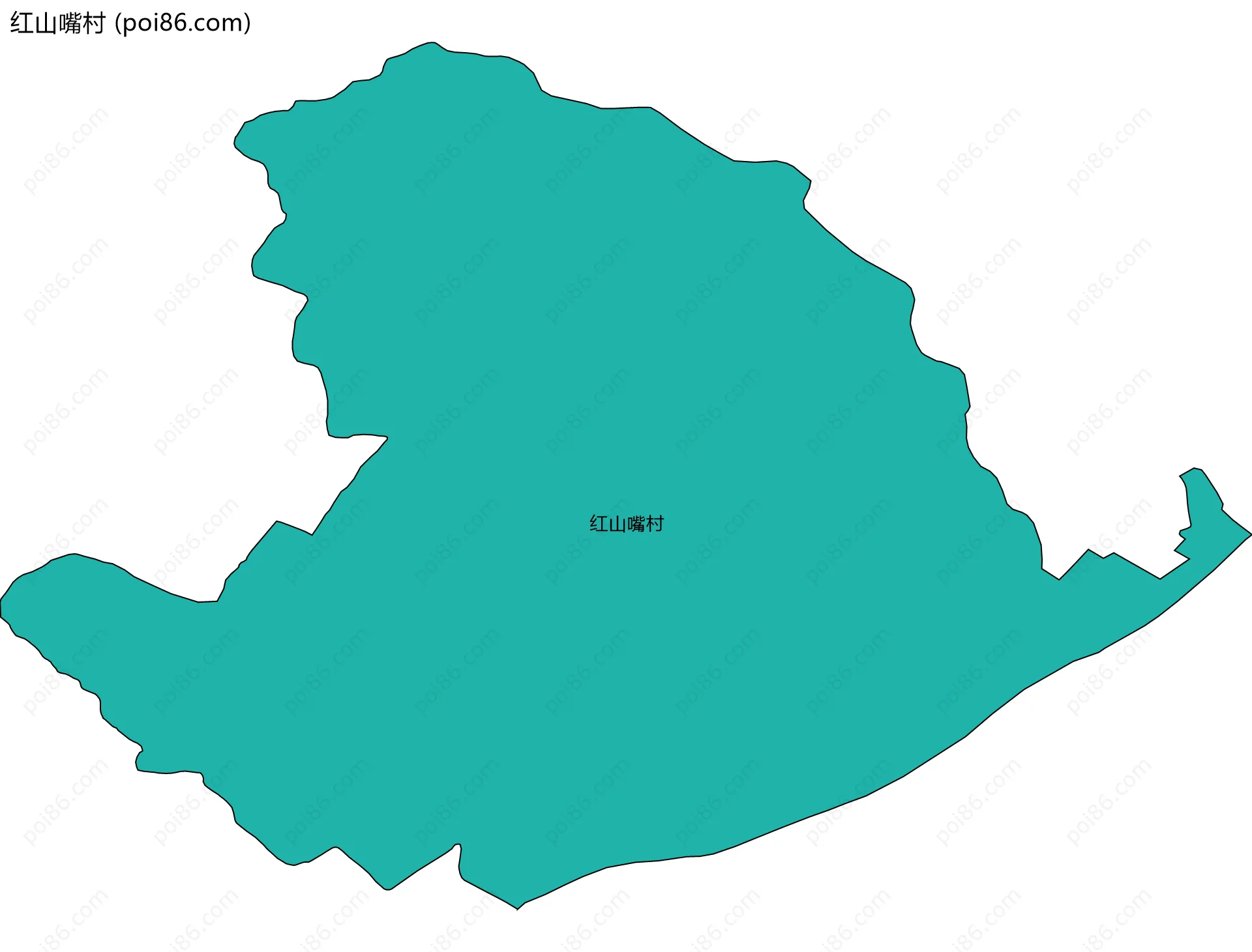红山嘴村边界地图