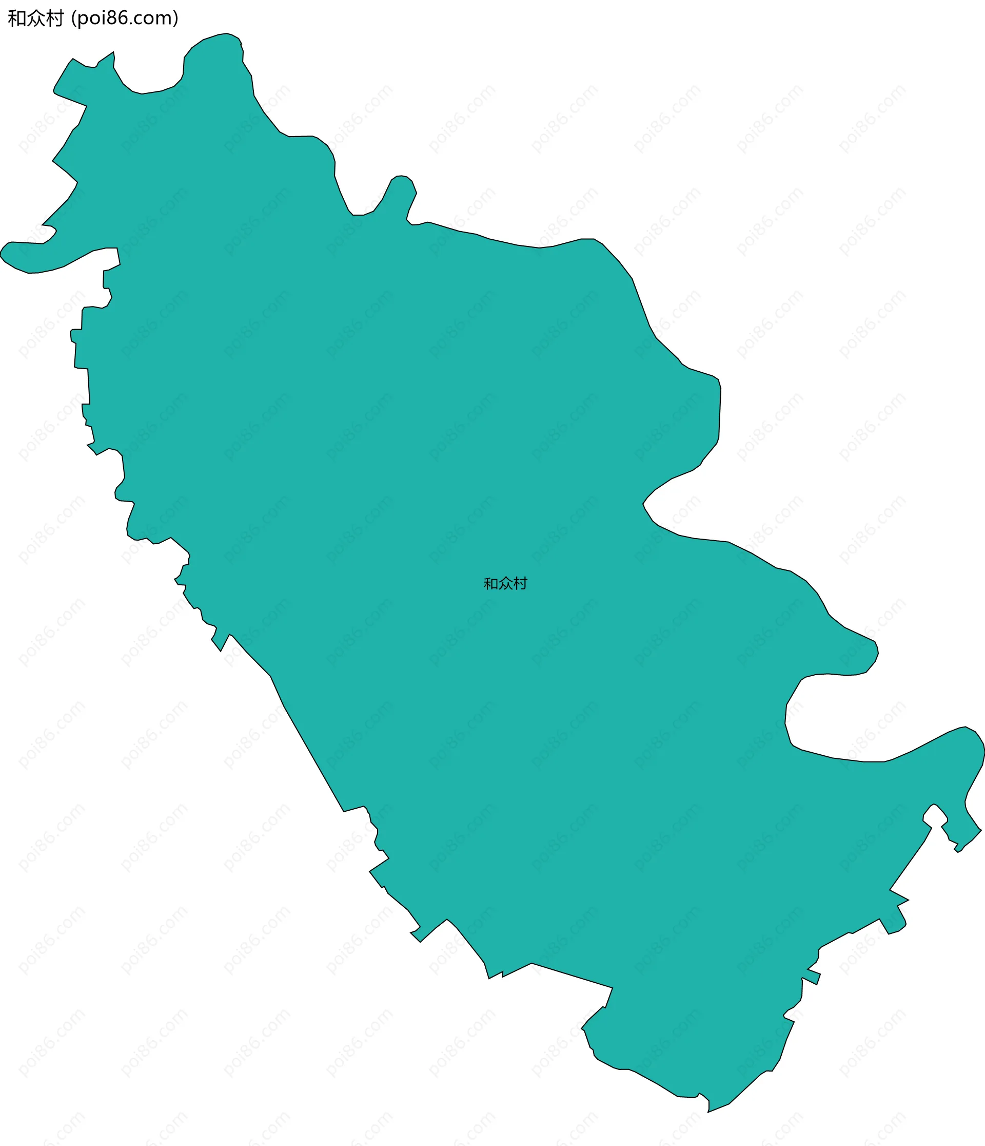 和众村边界地图