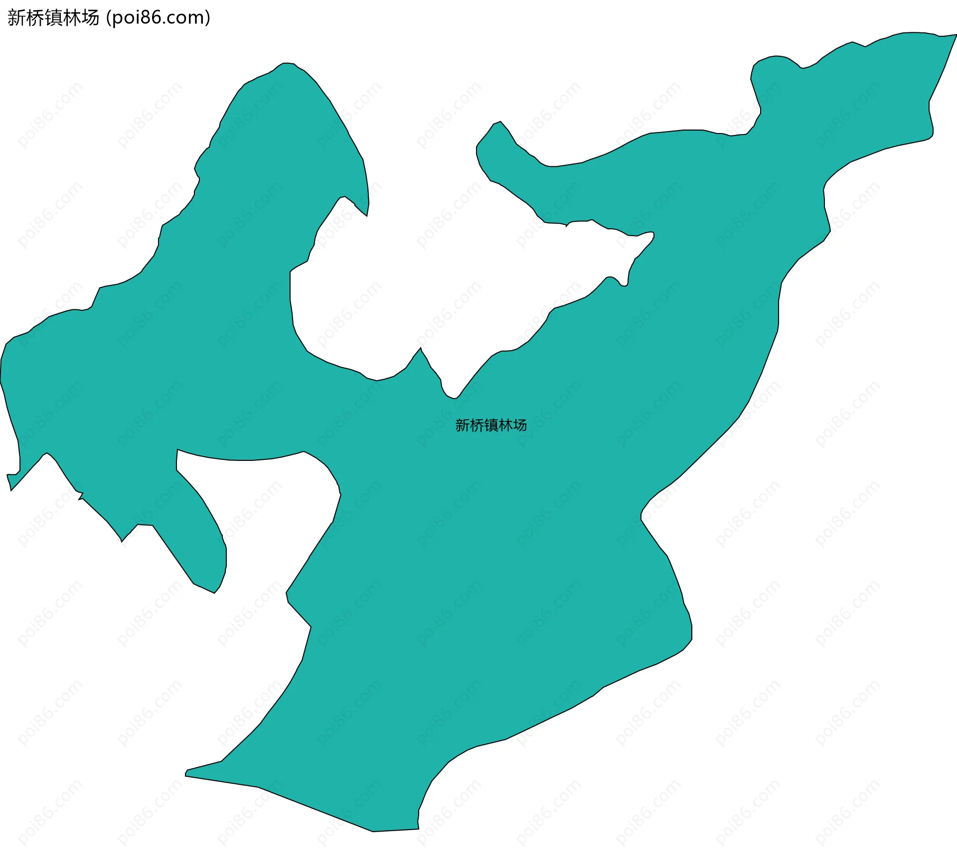 新桥镇林场边界地图(五级行政区划)