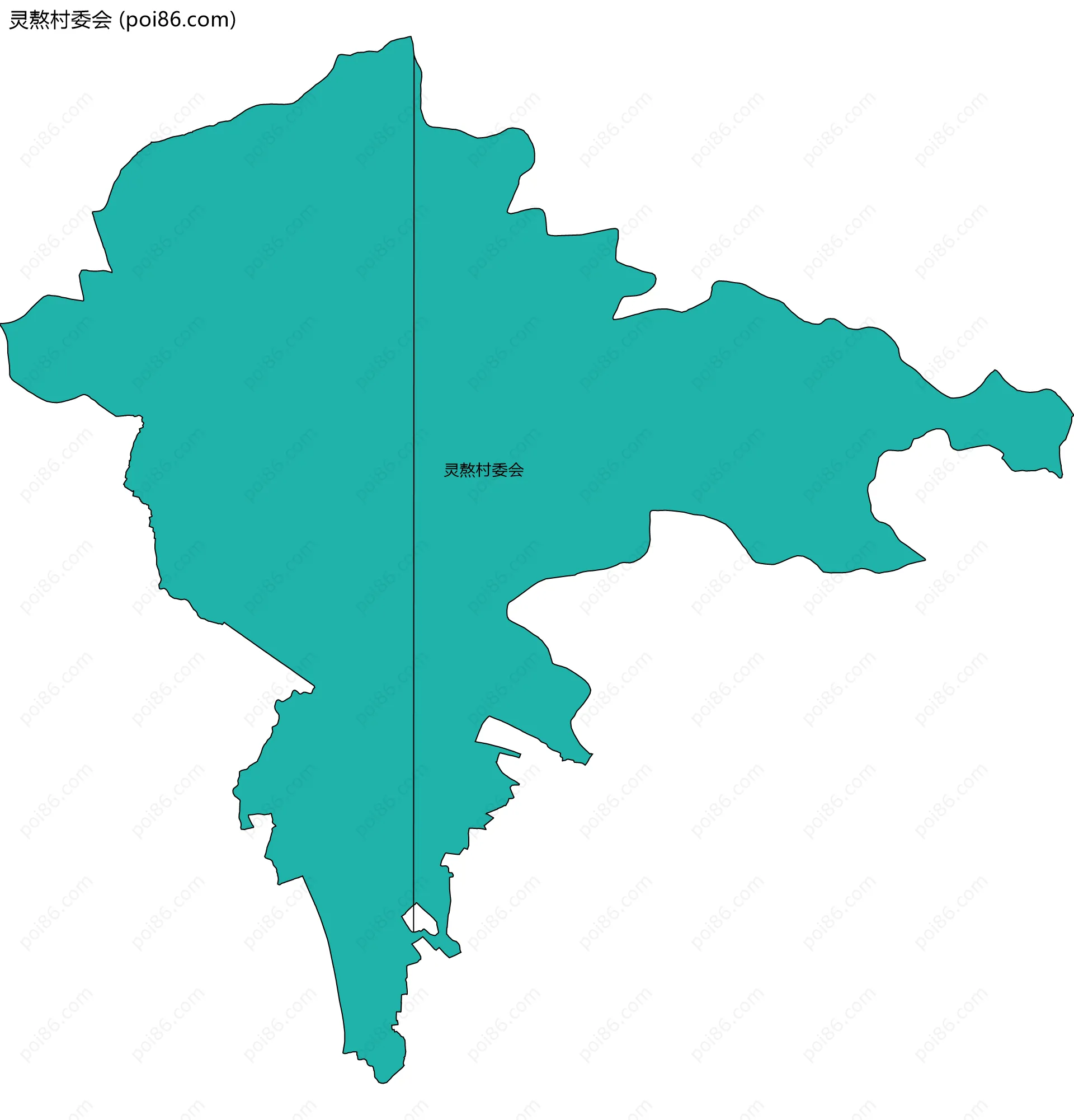 灵熬村委会边界地图