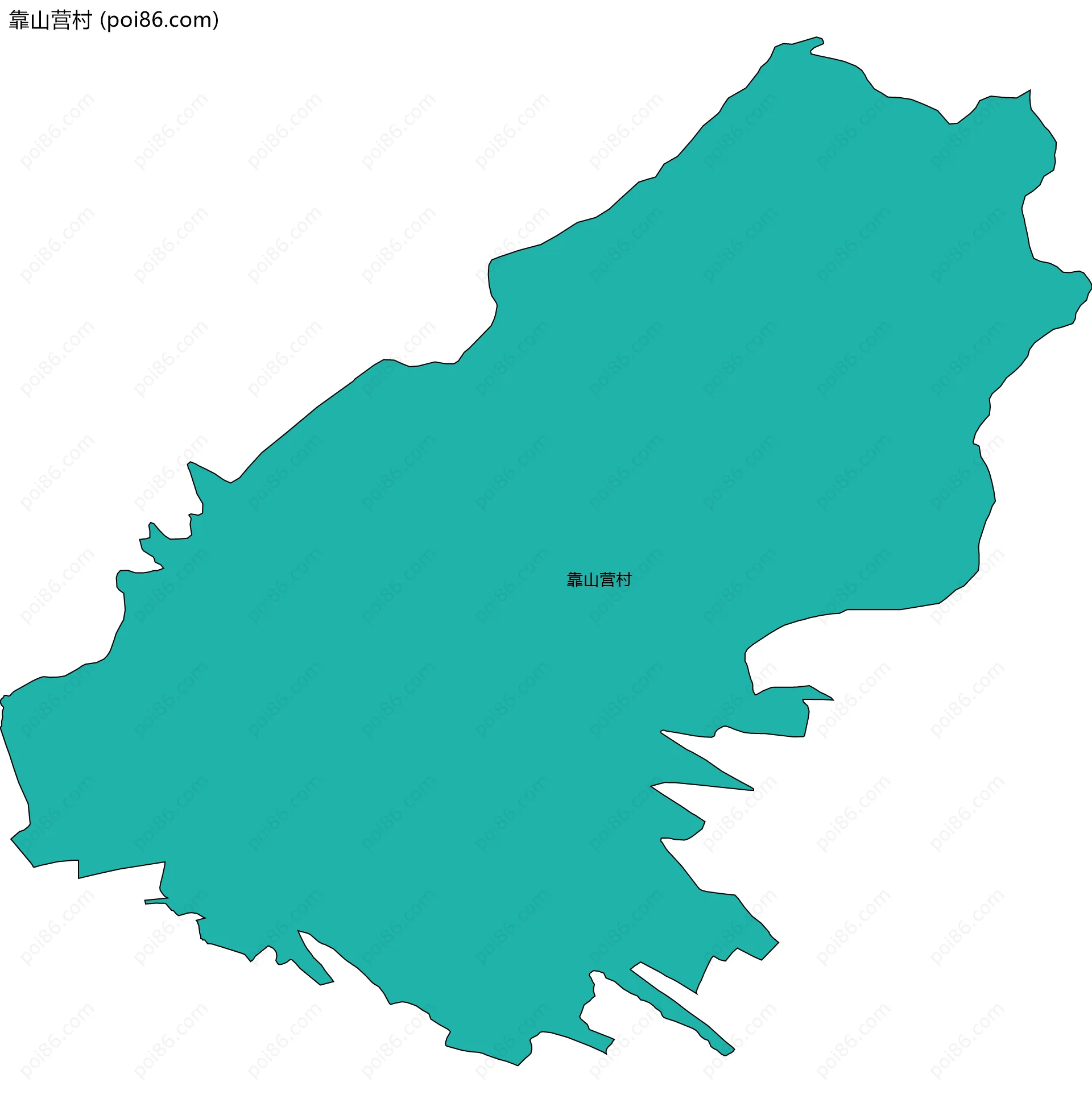 靠山营村边界地图