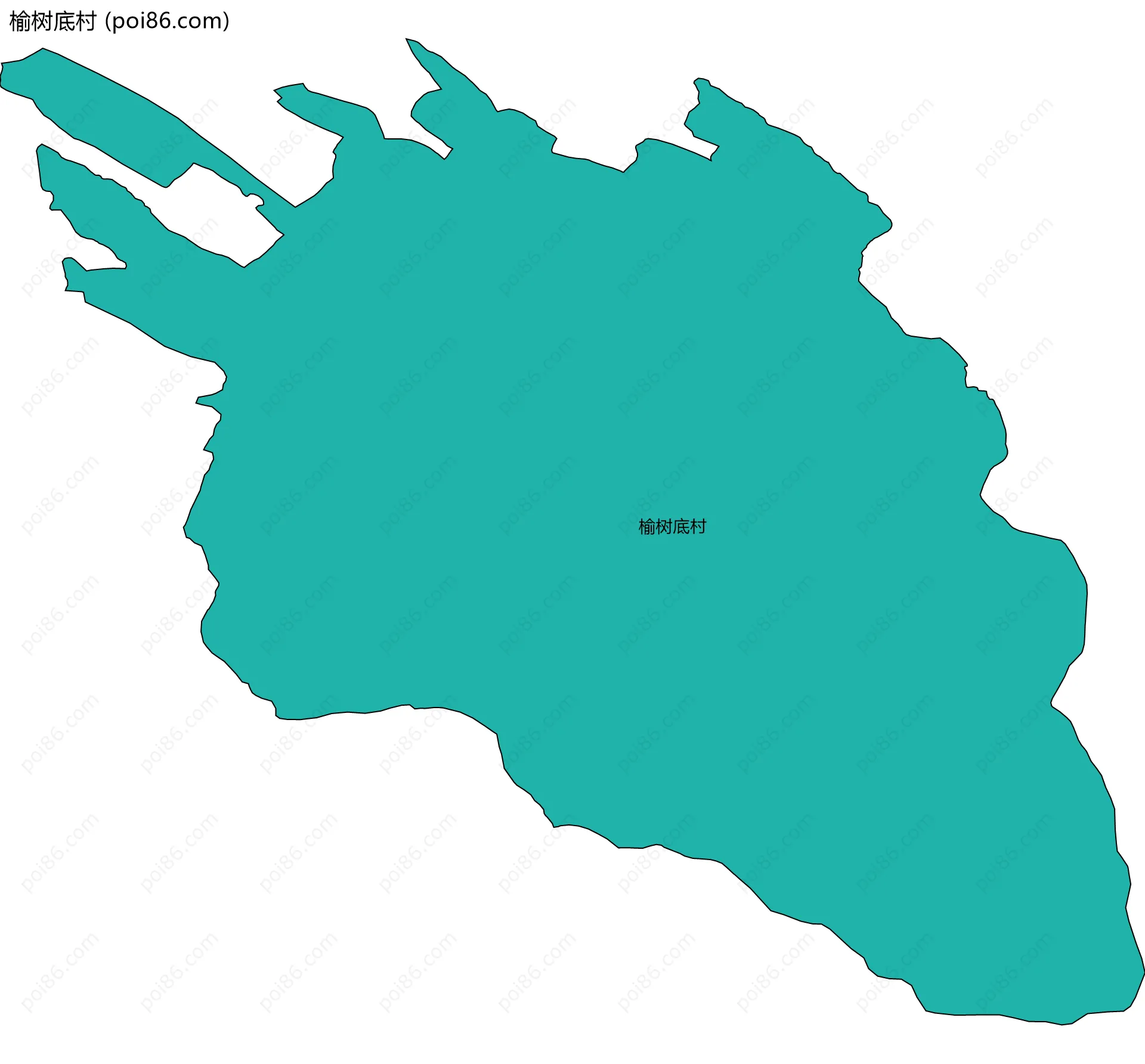 榆树底村边界地图