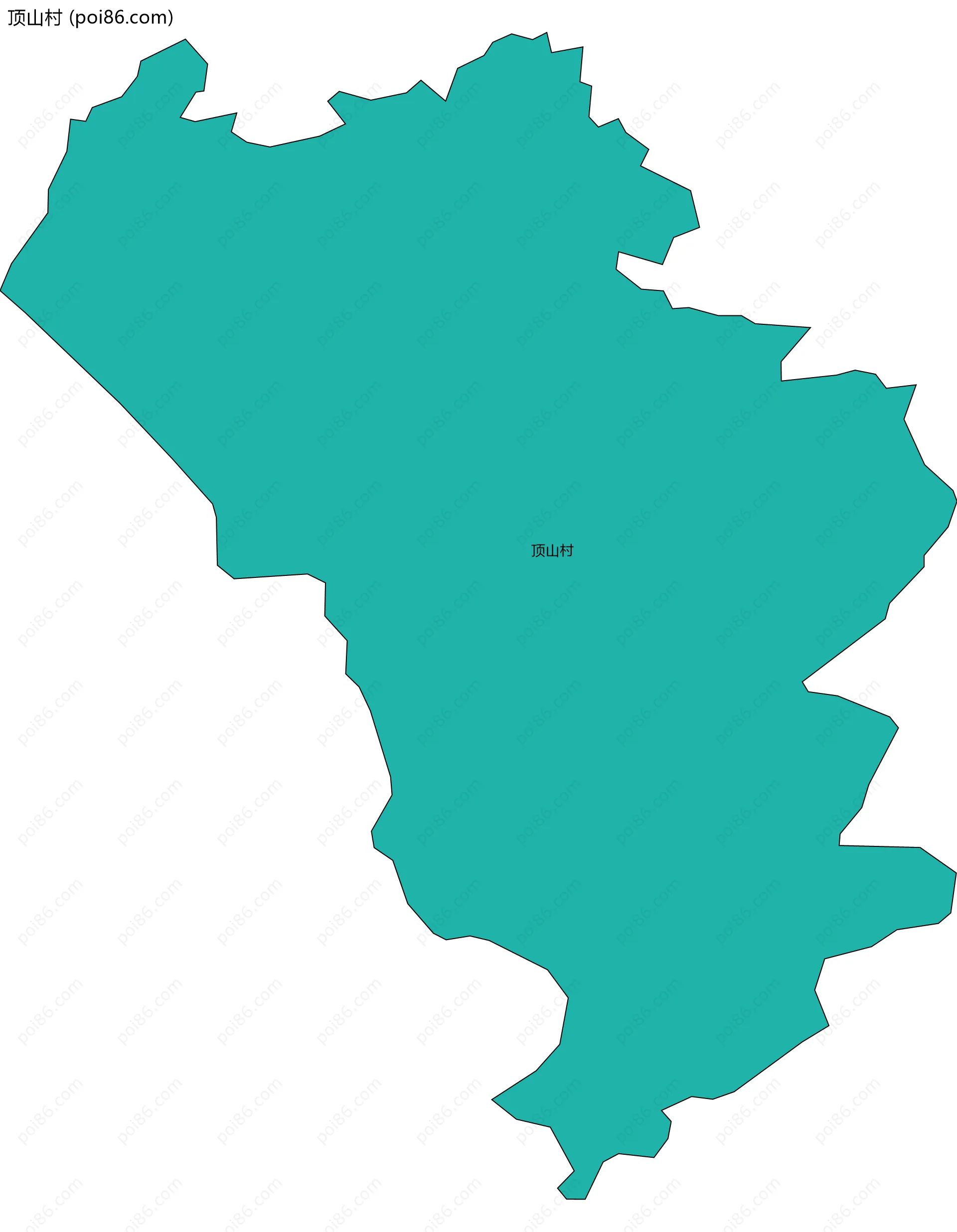 顶山村边界地图