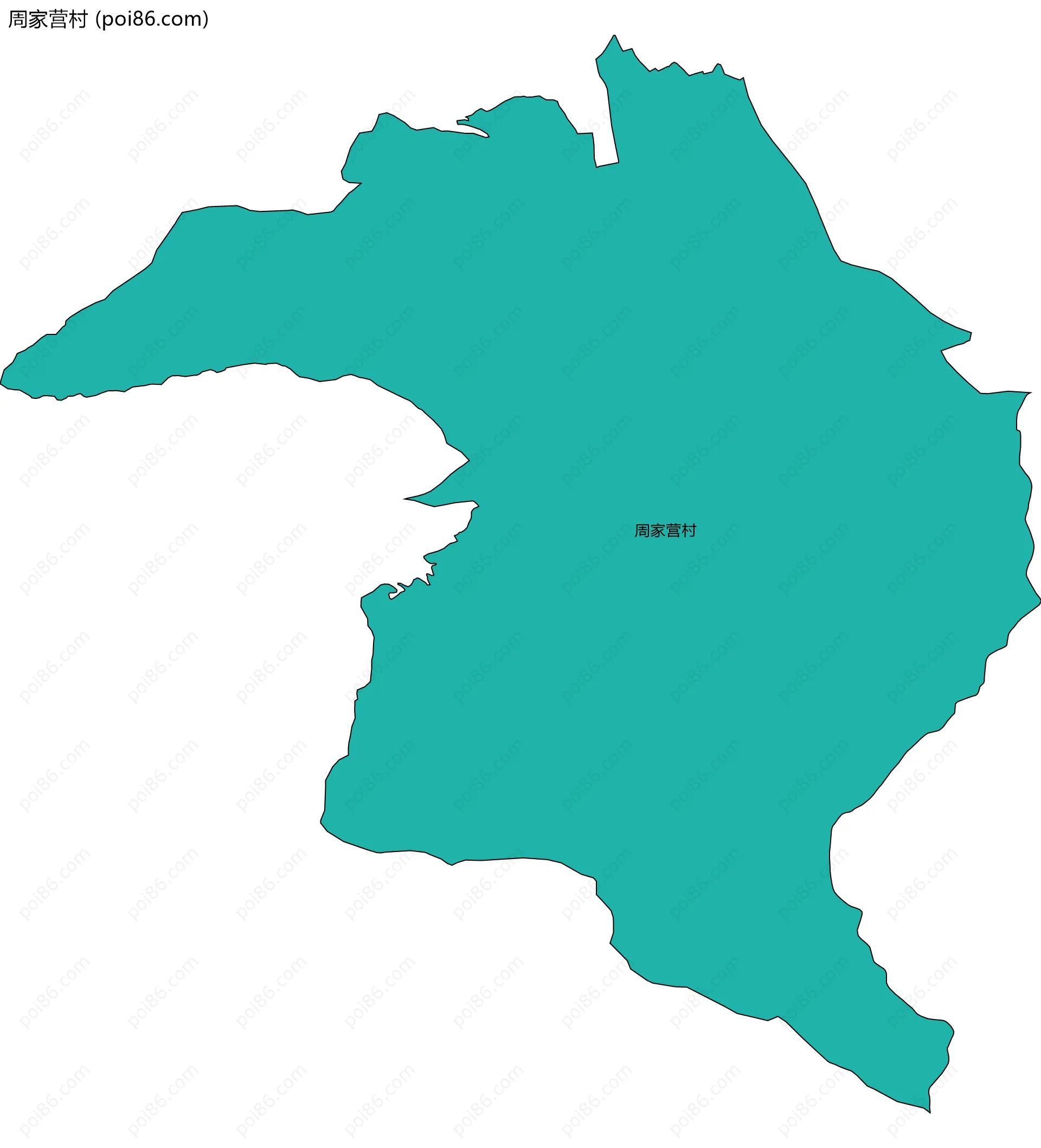 周家营村边界地图