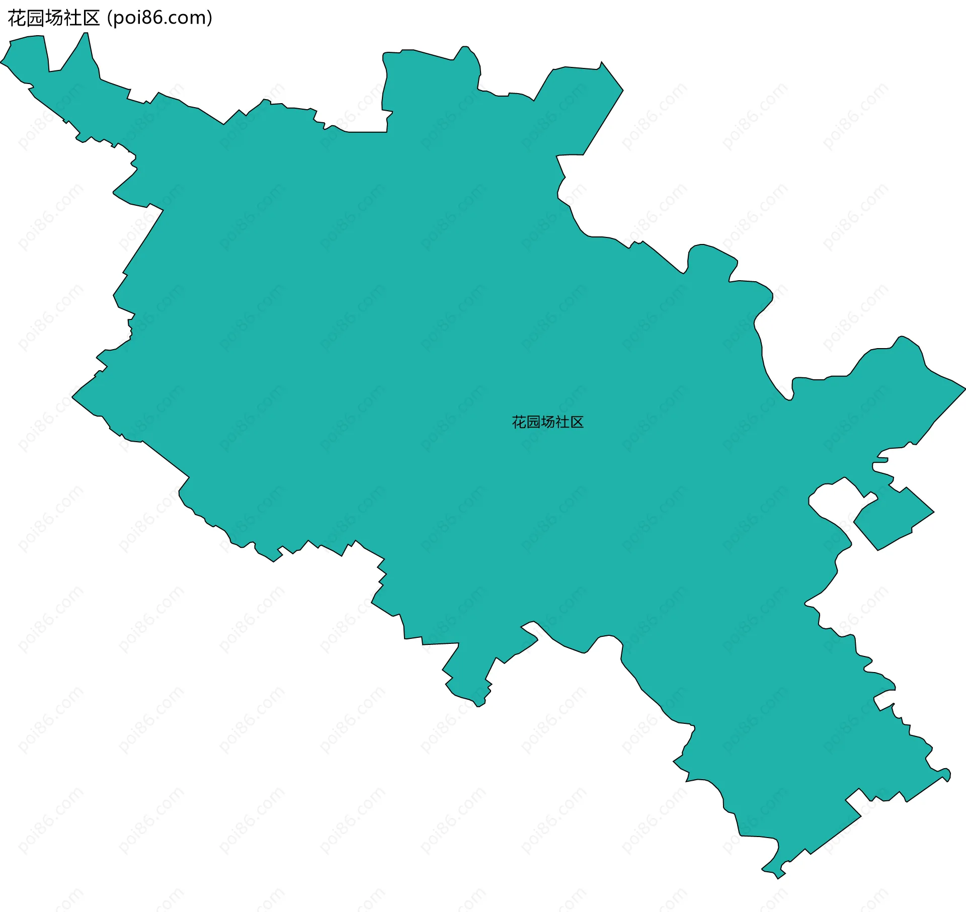 花园场社区边界地图