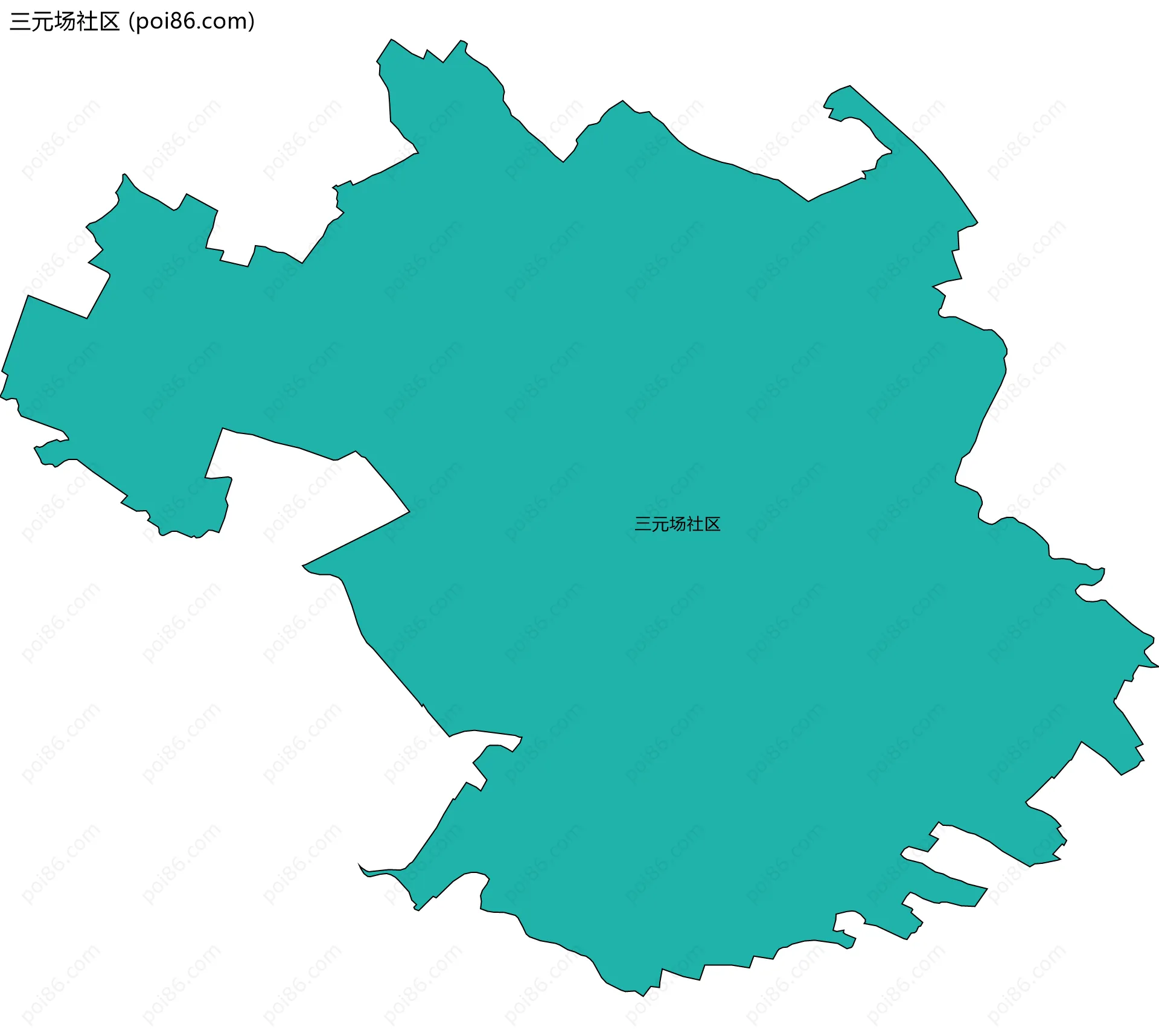 三元场社区边界地图