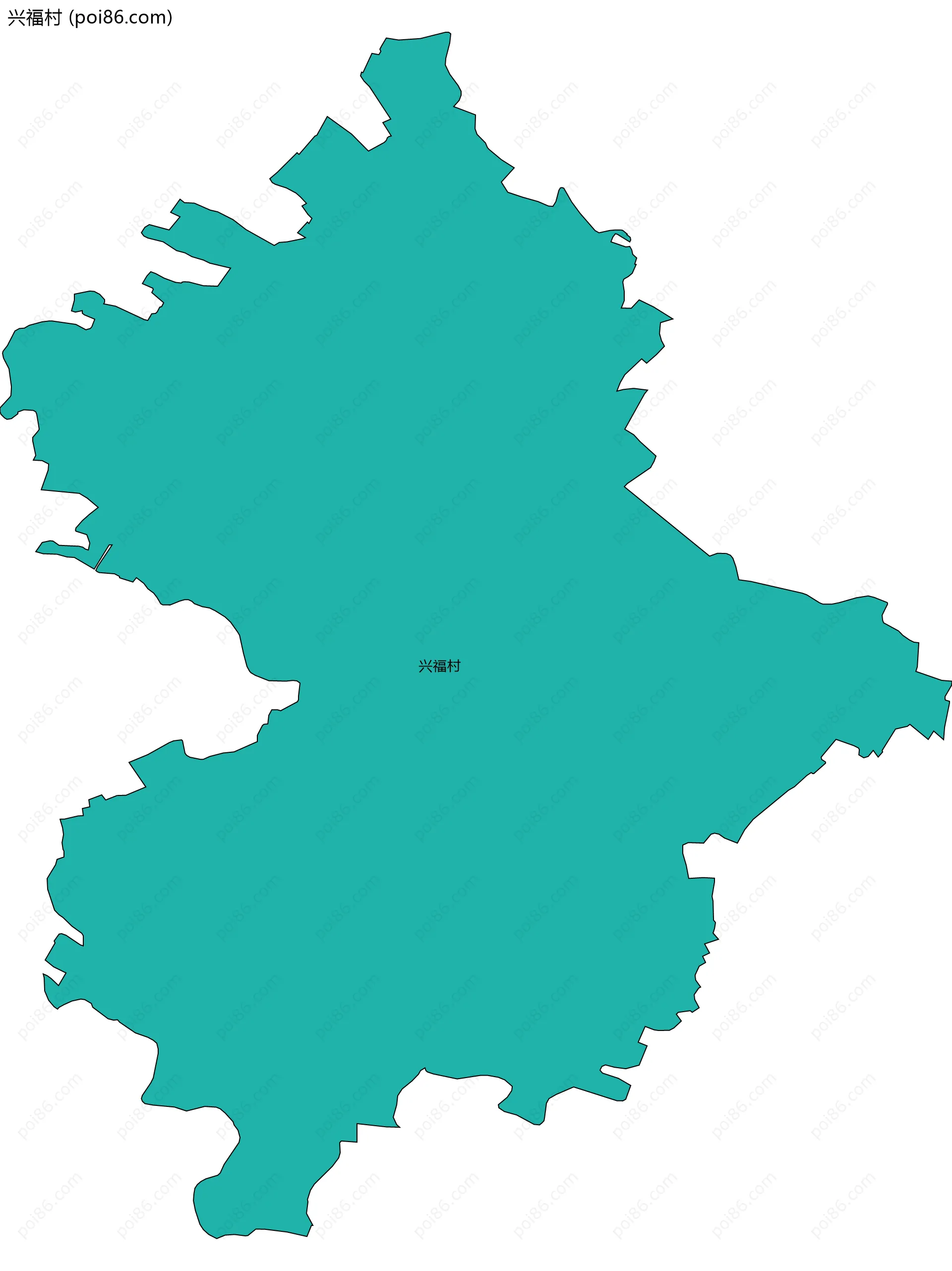 兴福村边界地图