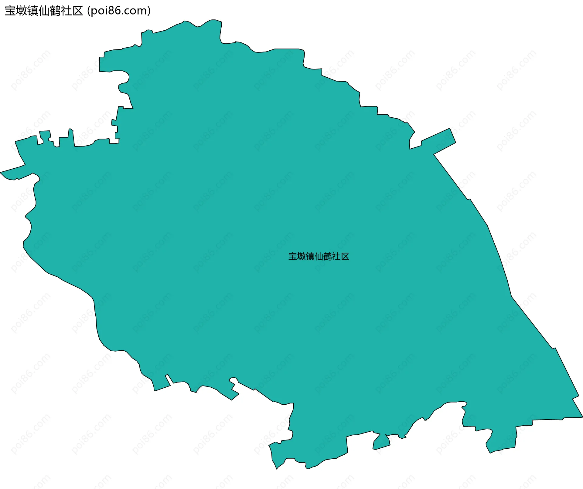 宝墩镇仙鹤社区边界地图