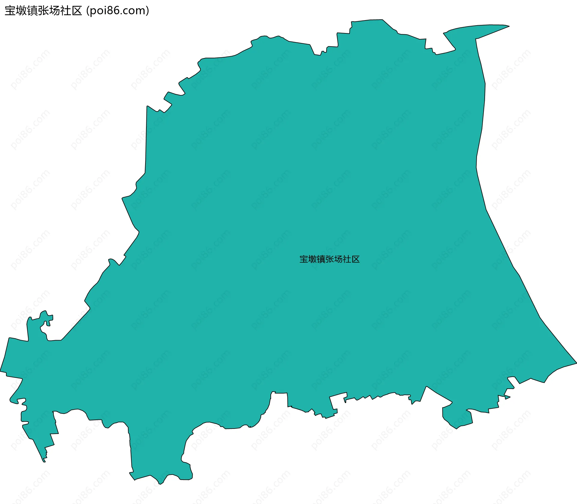 宝墩镇张场社区边界地图