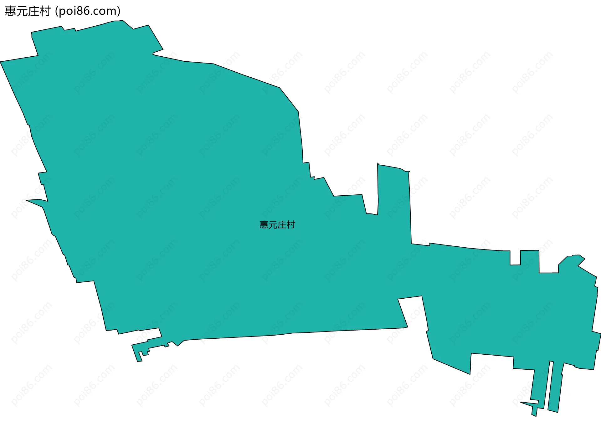 惠元庄村边界地图