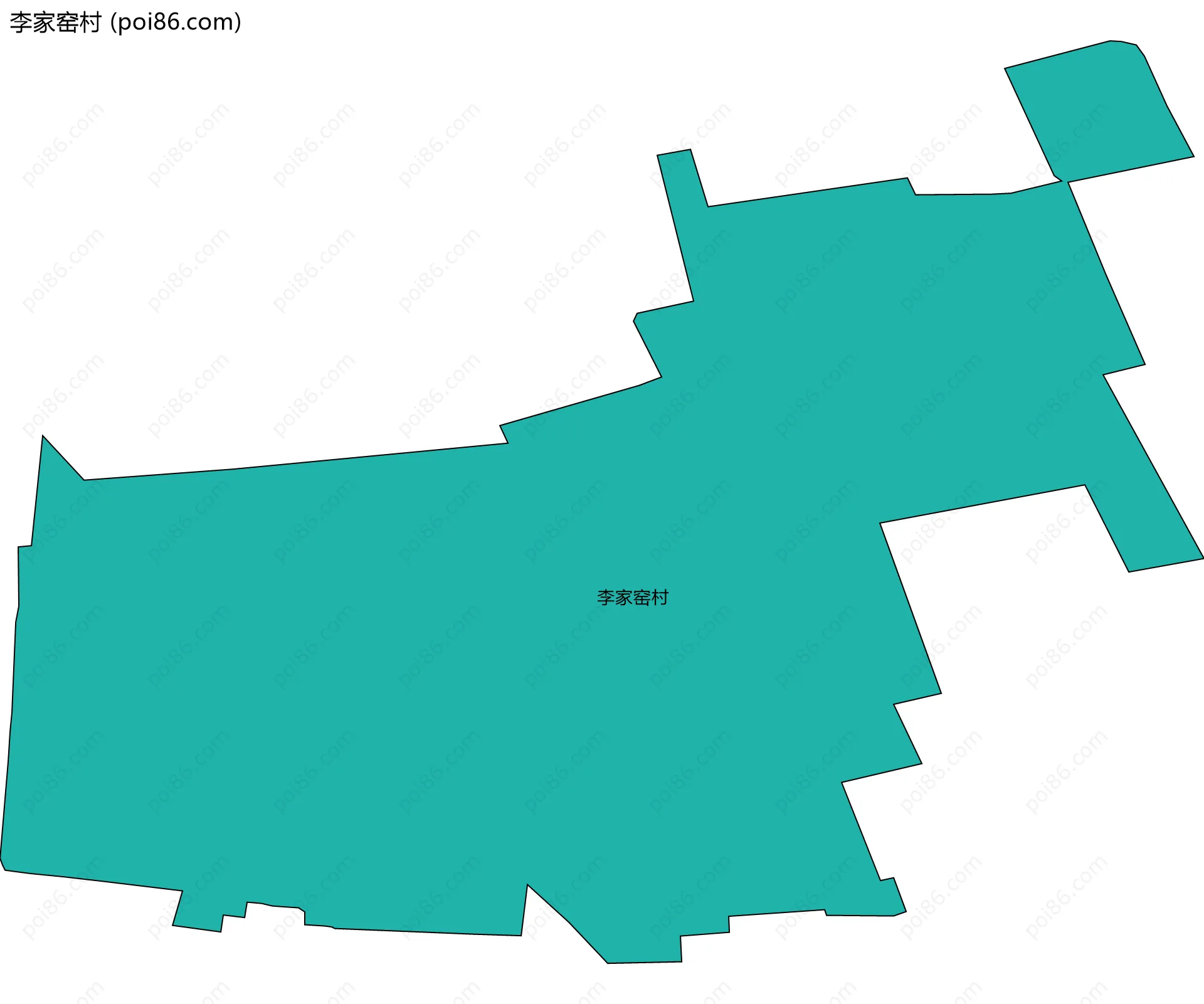 李家窑村边界地图